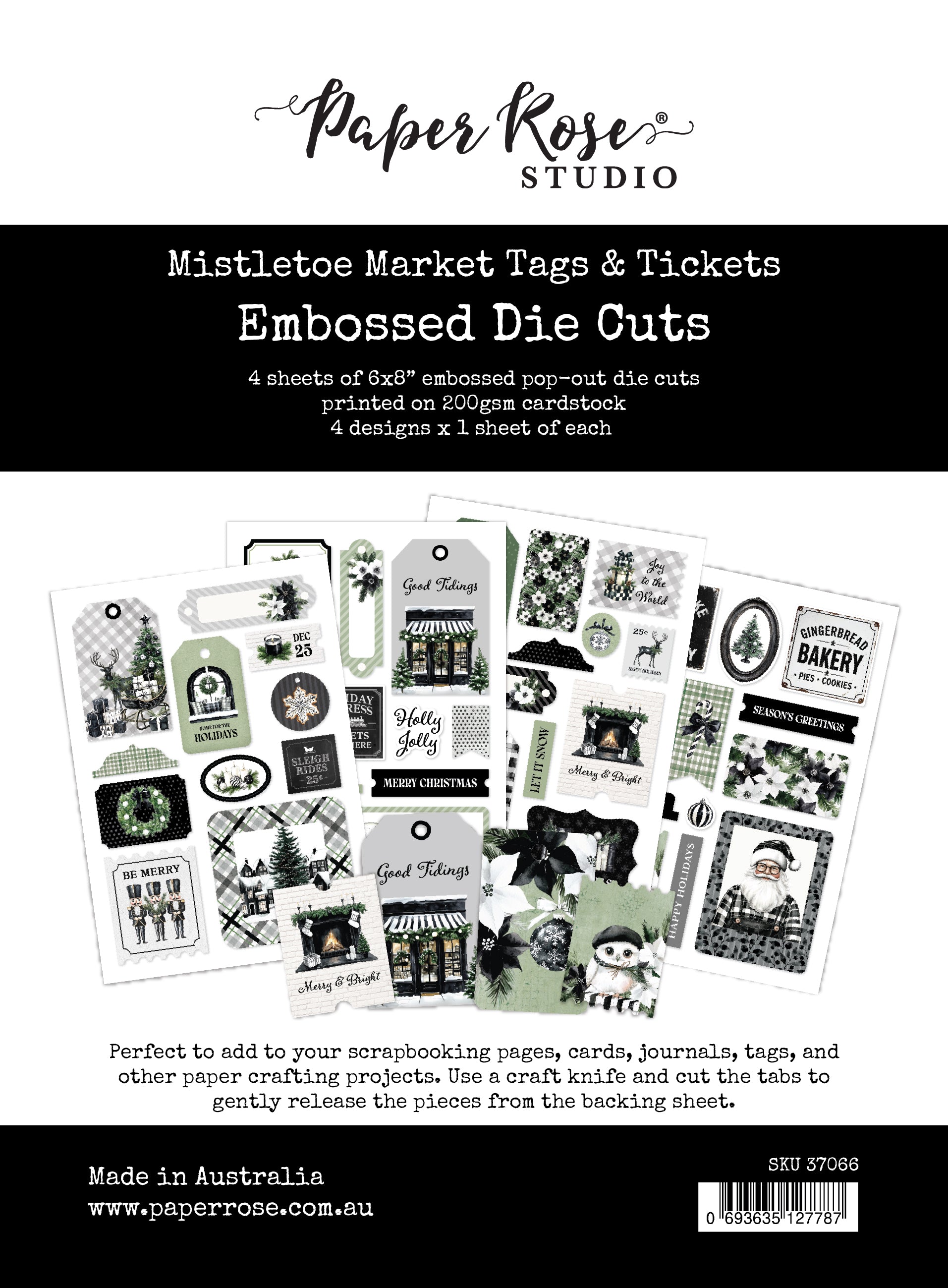 Mistletoe Market 6x8" Tags & Tickets Embossed Die Cuts 37066