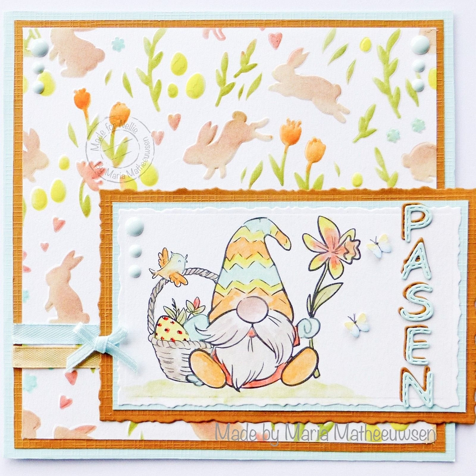 Nellie Snellen • 3D Embossing Folder Background Rabbits & Tulips