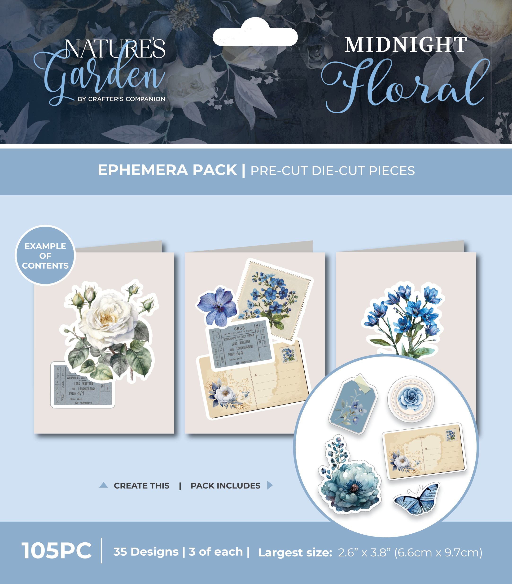 Nature's Garden - Midnight Floral - Ephemera Pack