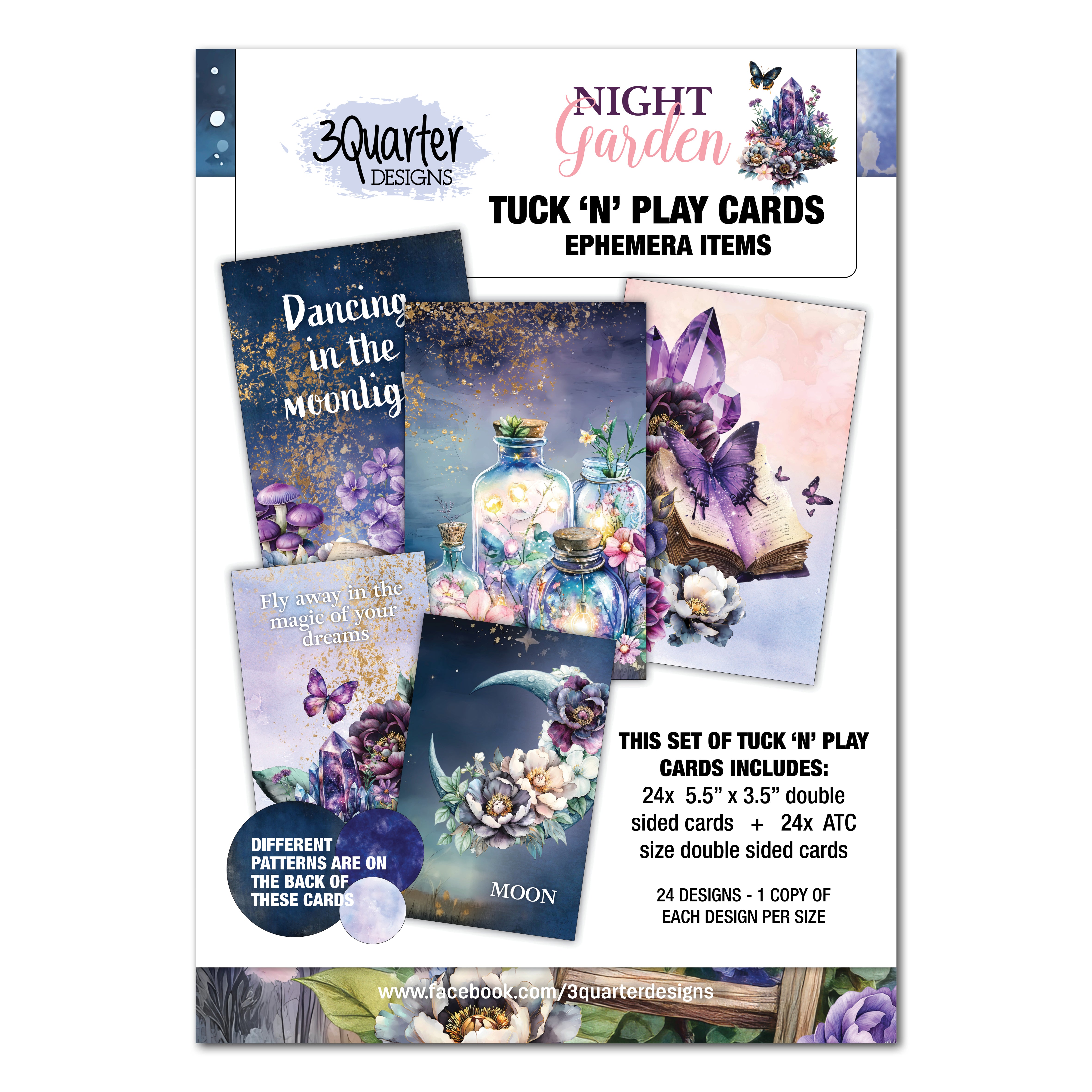 3Quarter Designs Night Garden - Tuck N Play Cards