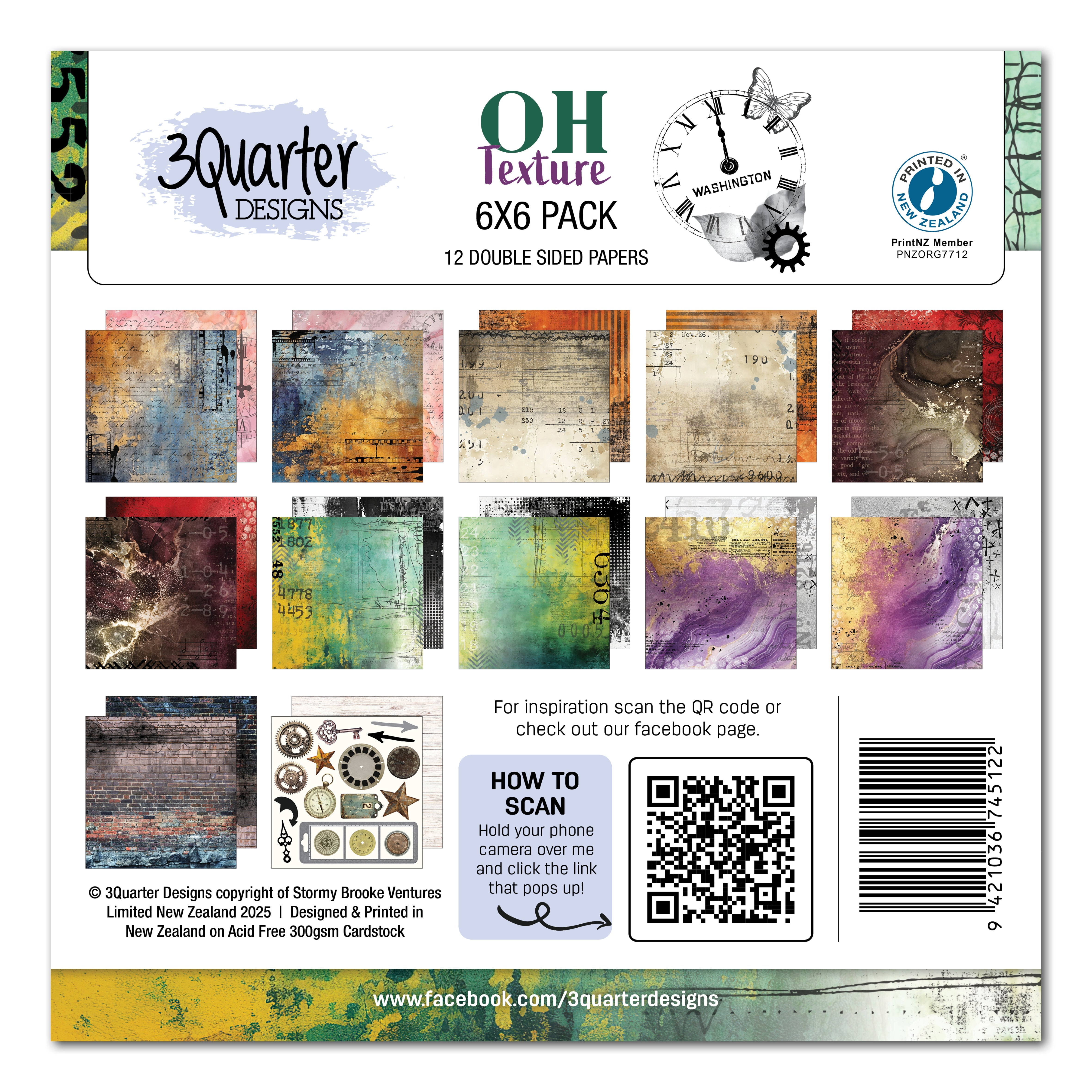 3Quarter Designs Oh Texture 6x6 Paper Pack