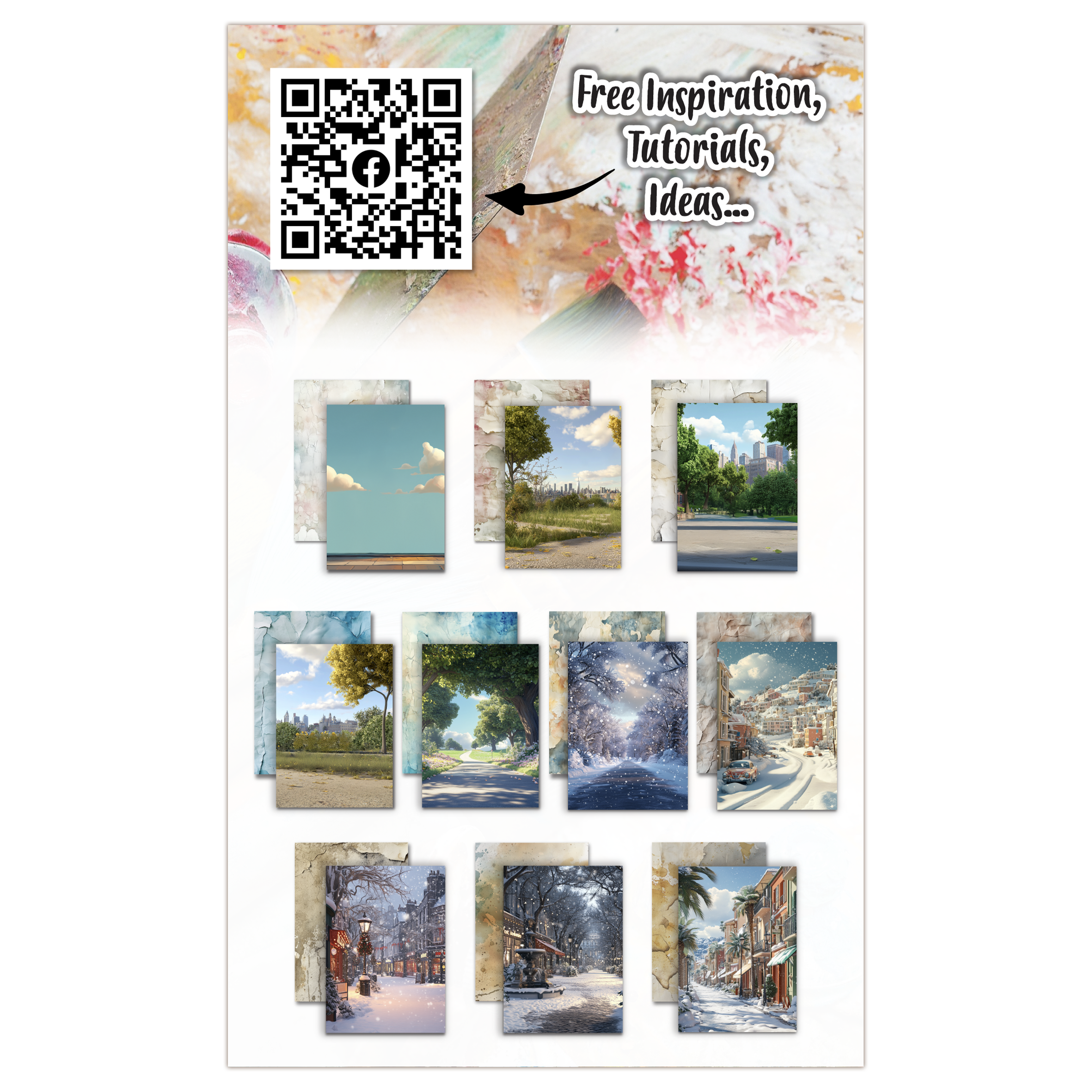 AALL and Create - A6 Design Paper - Snowfall & Stains