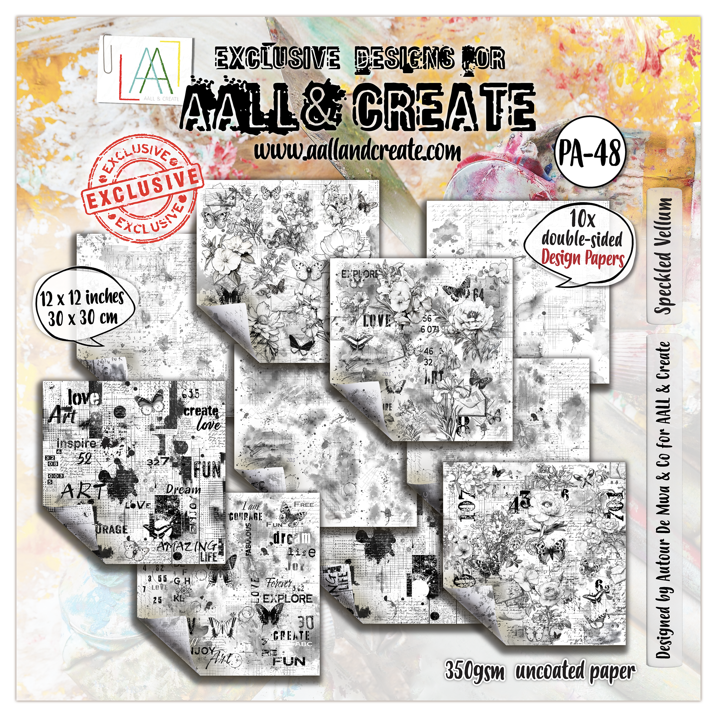 AALL and Create - 12x12 Design Paper - Speckled Vellum