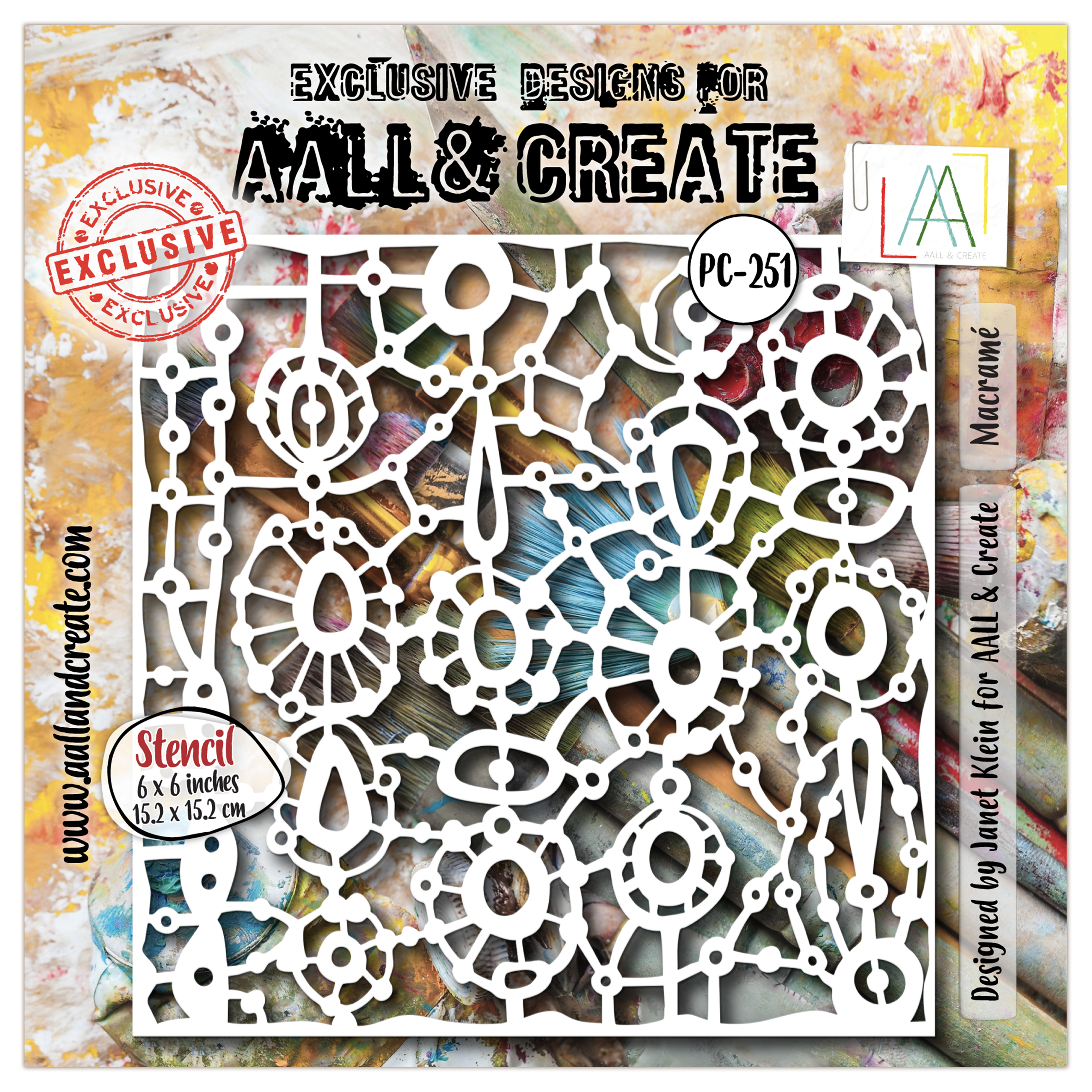AALL and Create - 6" x 6" Stencil - Macramé