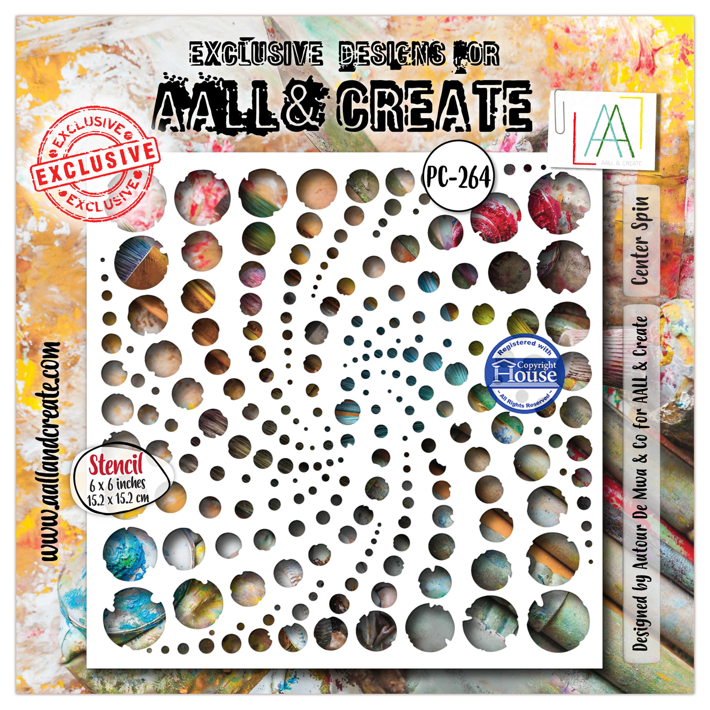 AALL and Create - 6"x6" Stencil - Center Spin