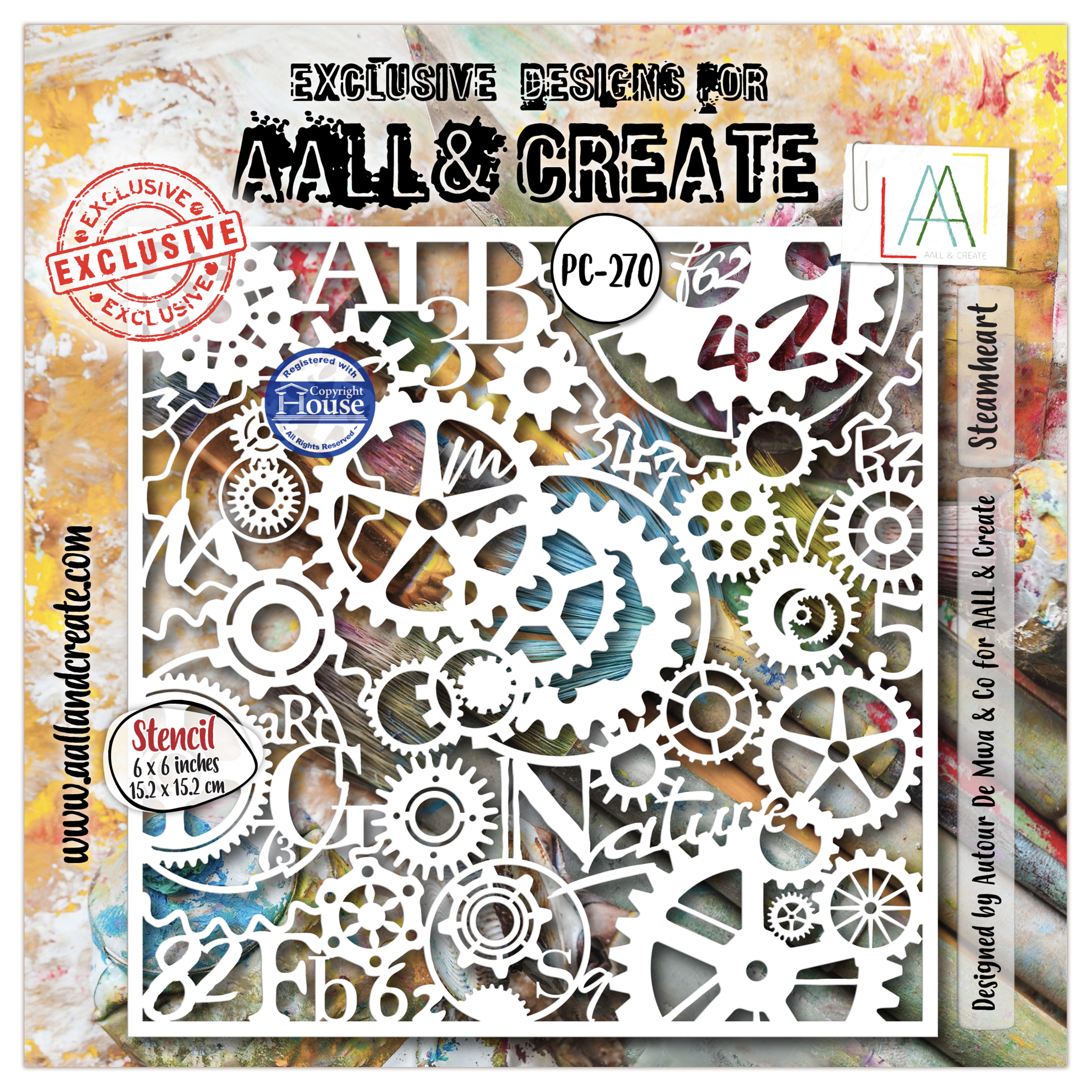 AALL and Create - 6"x6" Stencil - Steamheart