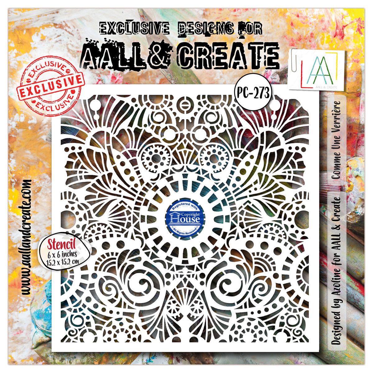 AALL and Create - 6"x6" Stencil - Comme Une Verrière