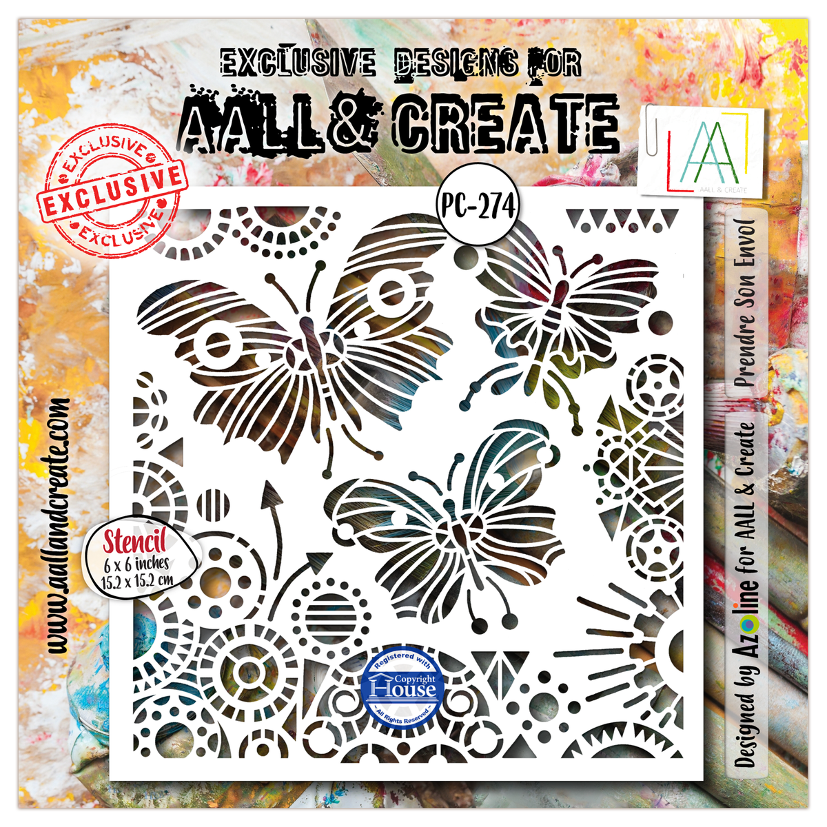AALL and Create - 6"x6" Stencil - Prendre Son Envol