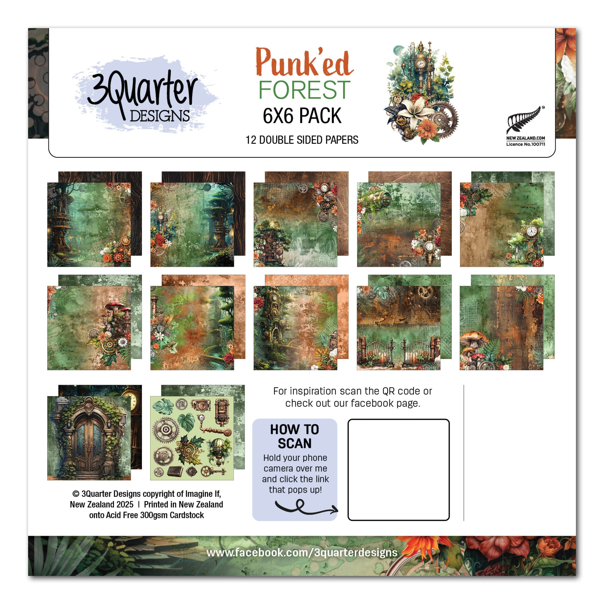 3Quarter Designs Punk'ed Forest 6x6 Paper Pack