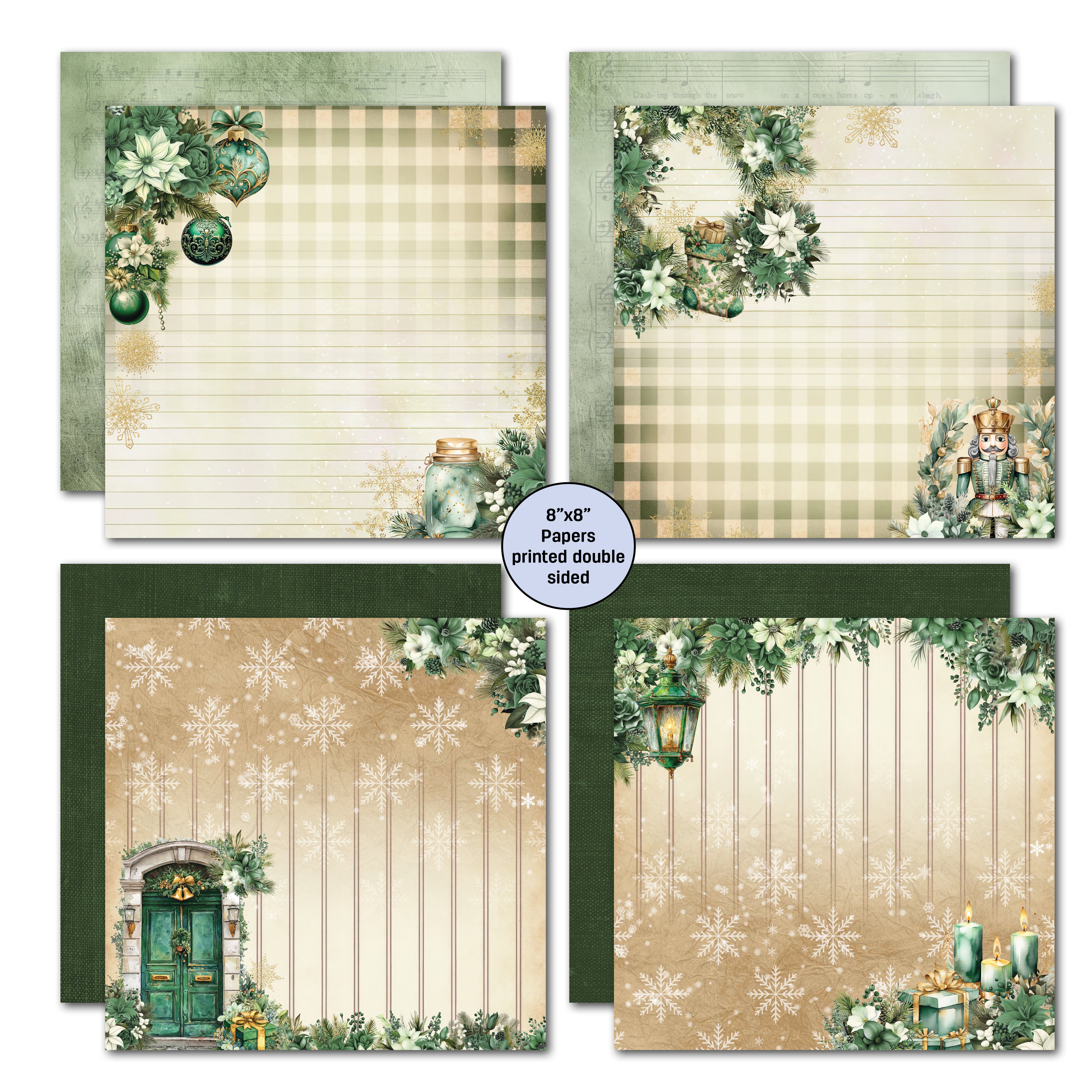 3Quarter Designs Pine Festivities 8x8 Paper Pack & Diecuts Set