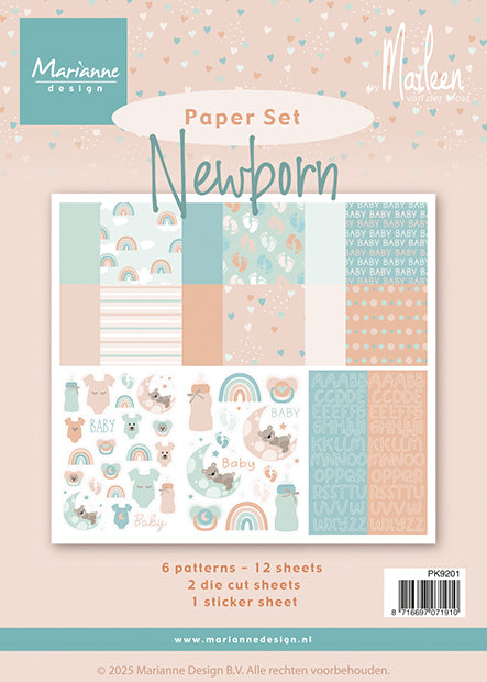 Marianne Design A5 Paper Set - Newborn by Marleen