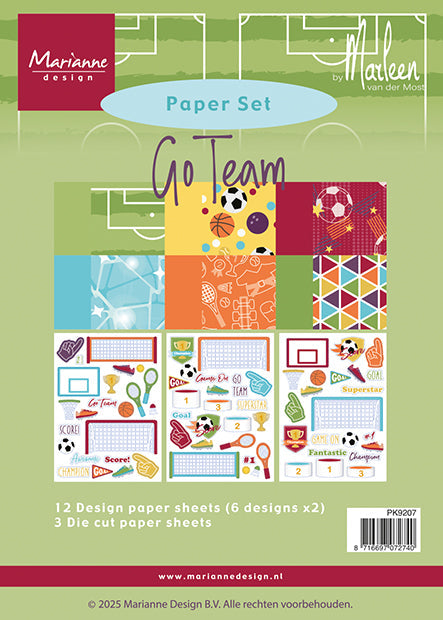 Marianne Design A5 Paper Set - Go Team by Marleen