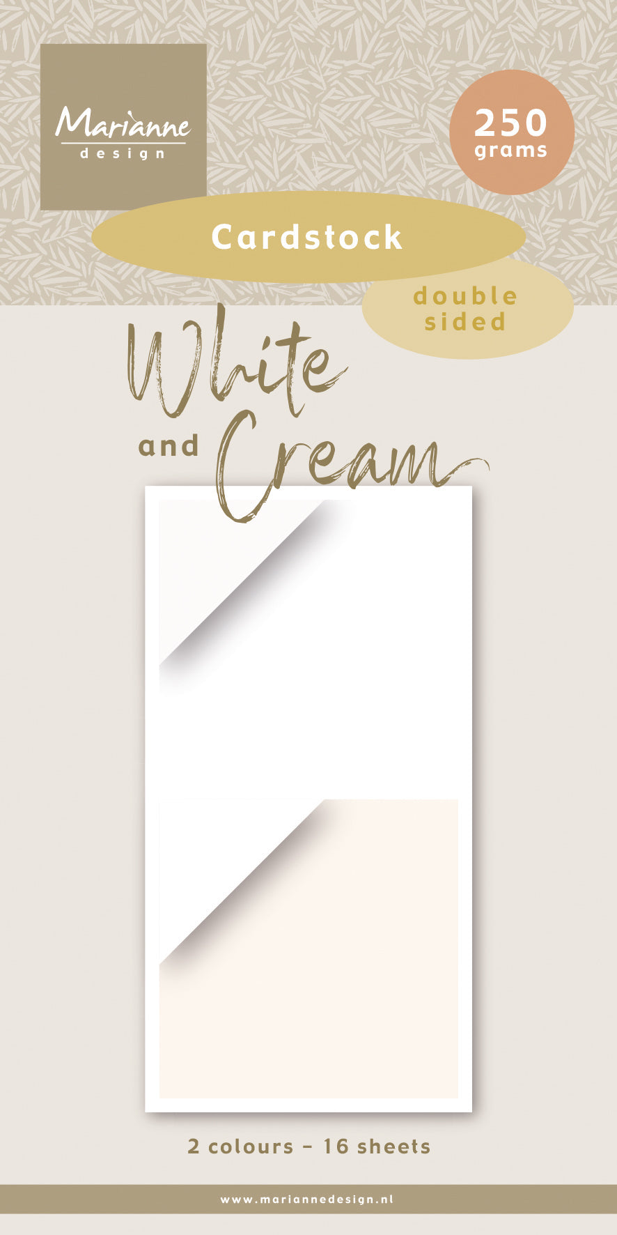 Marianne Design 6x12 Cardstock - White & Cream