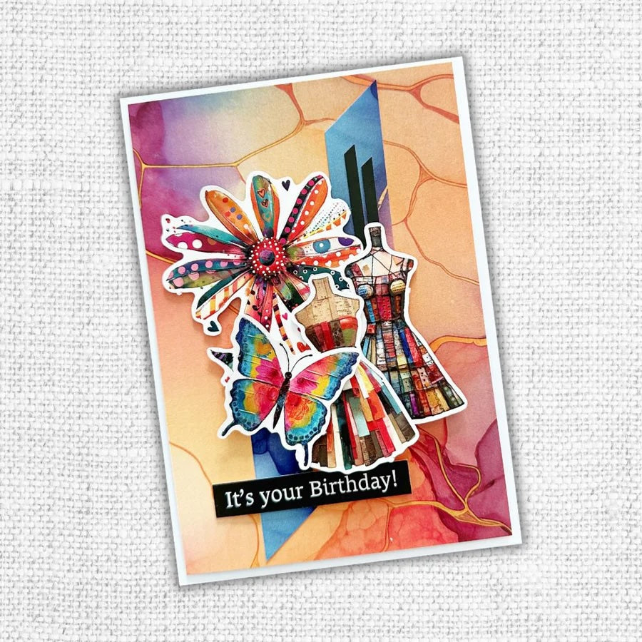 Inky Colour Embossed Die Cuts 31932