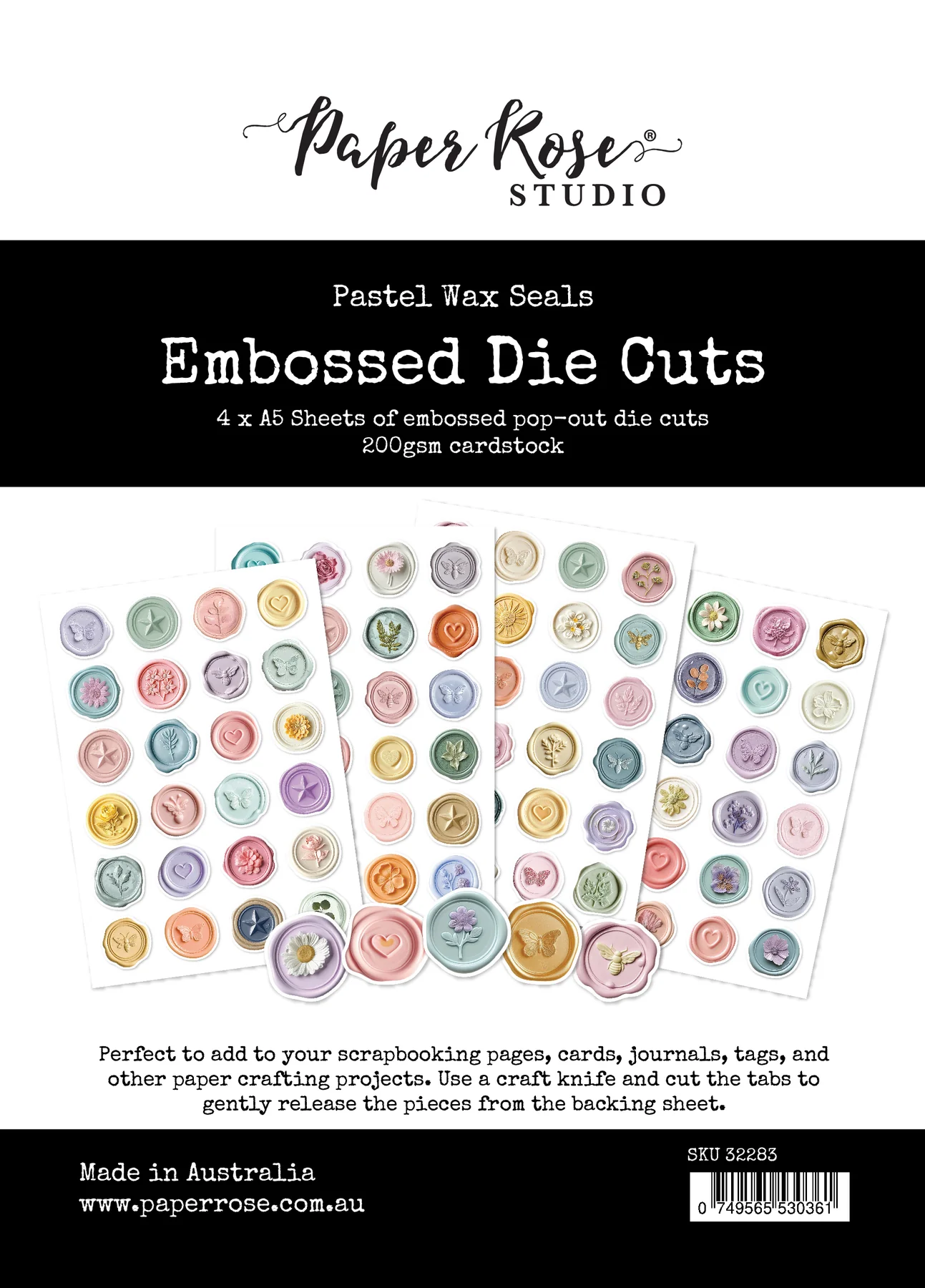 Lavender & Roses Wax Seals Embossed Die Cuts 32283