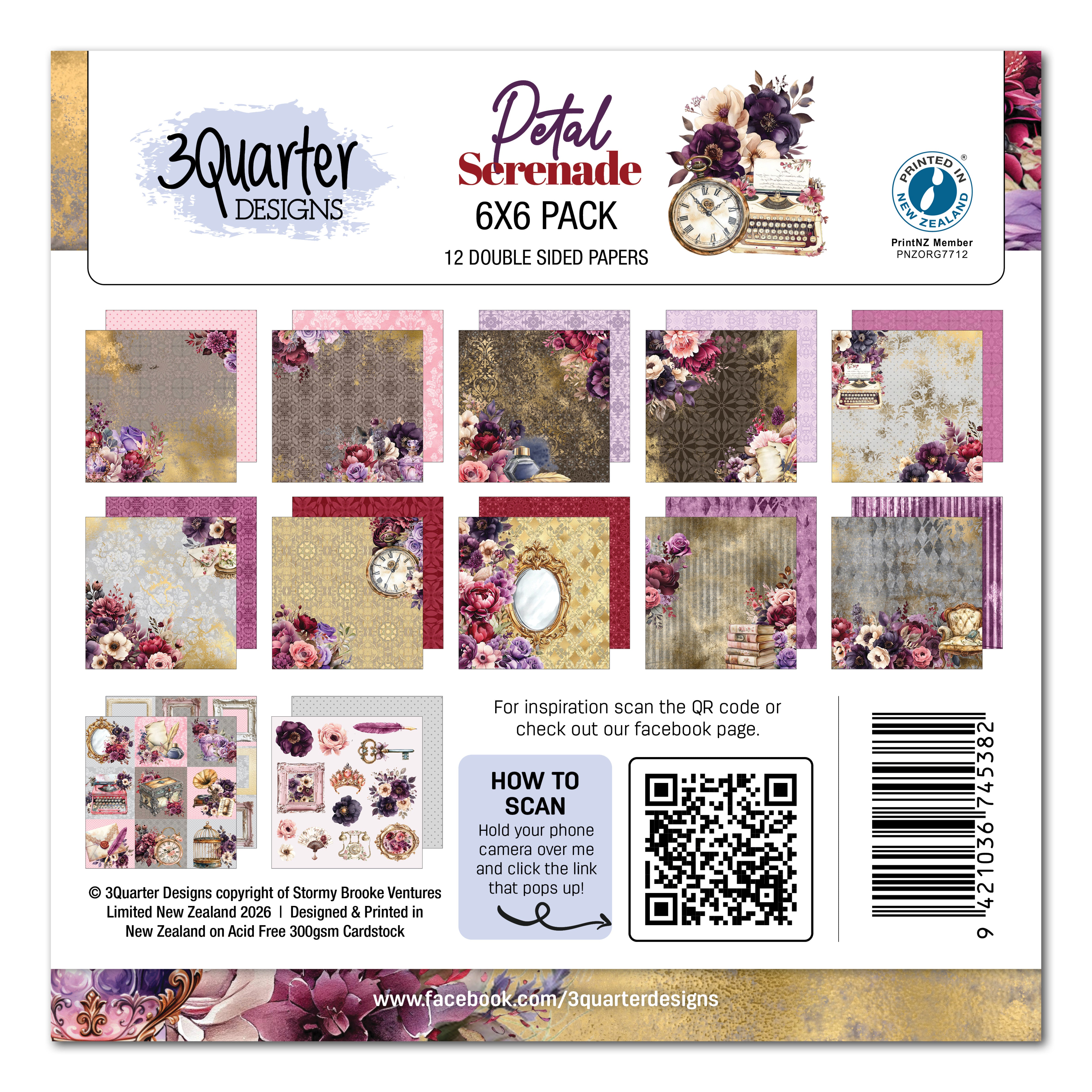 3Quarter Designs Petal Serenade 6x6 Paper Pack