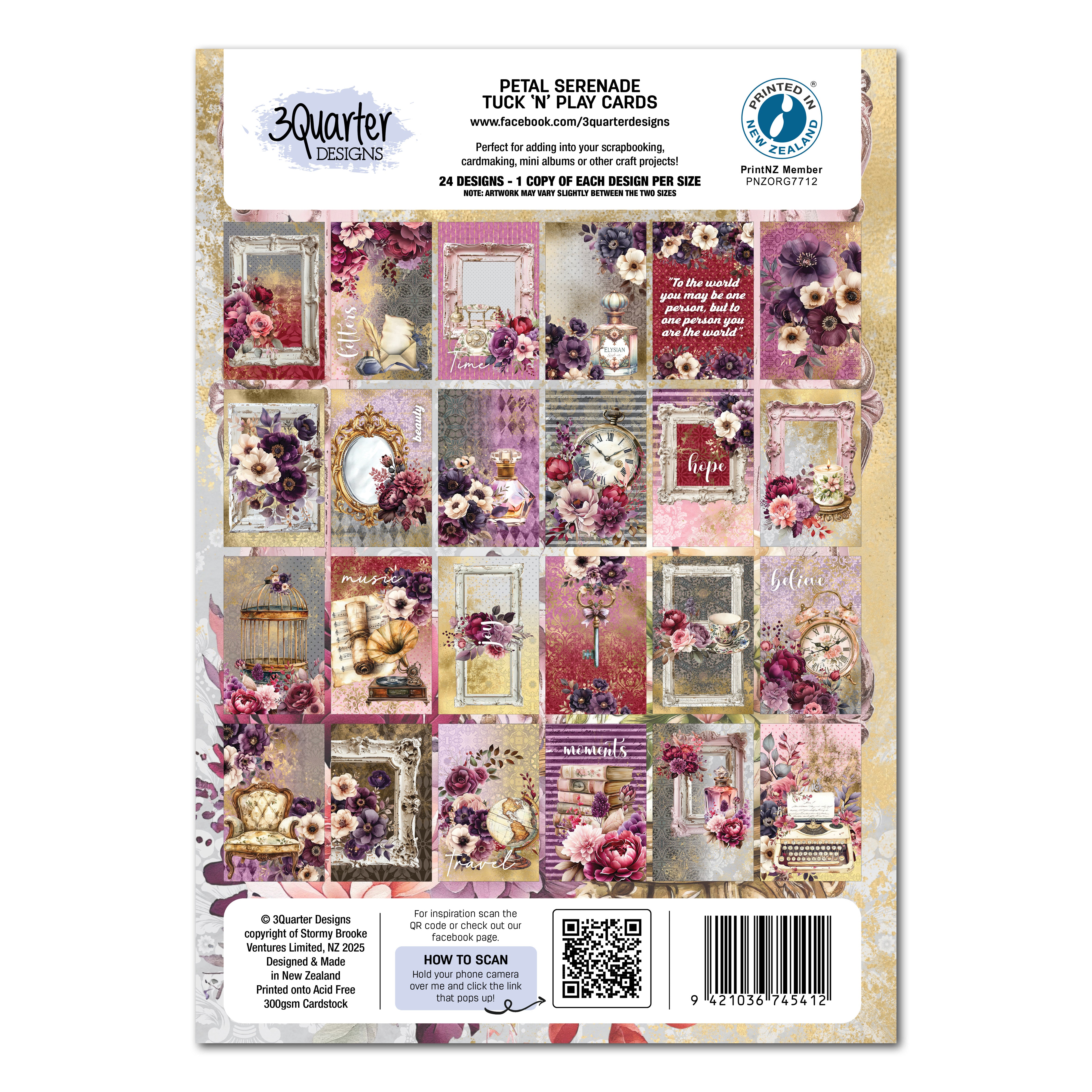 3Quarter Designs Petal Serenade - Tuck N Play Cards