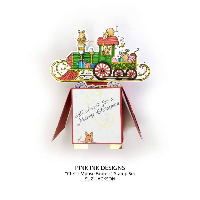 Pink Ink Designs Christ-Mouse Express 6 in x 8 in Clear Stamp Set