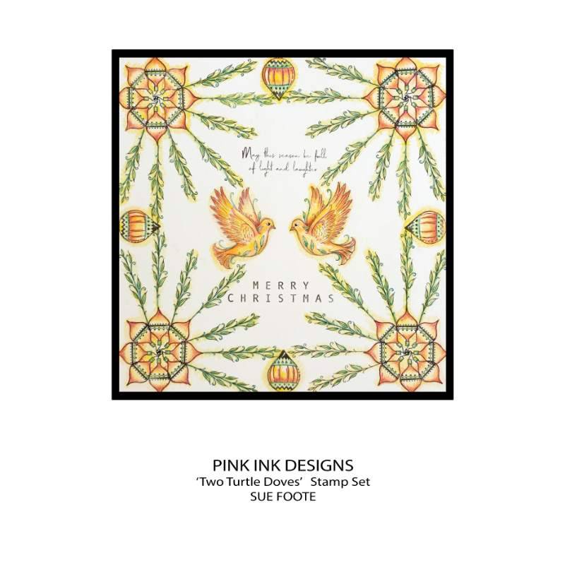 Pink Ink Designs Two Turtle Doves 6 in x 8 in Clear Stamp Set