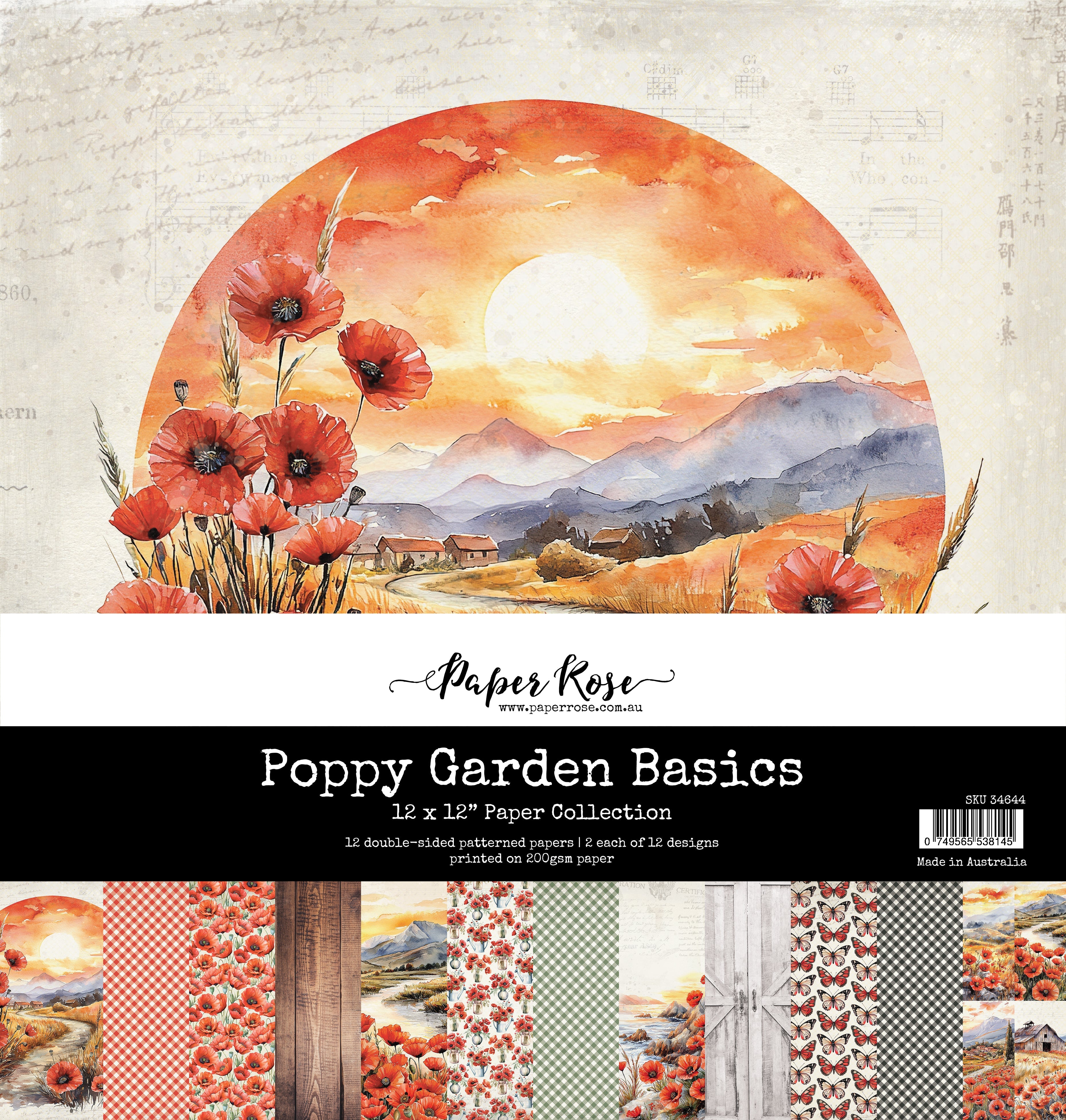Poppy Garden Basics 12x12 Paper Collection 34644
