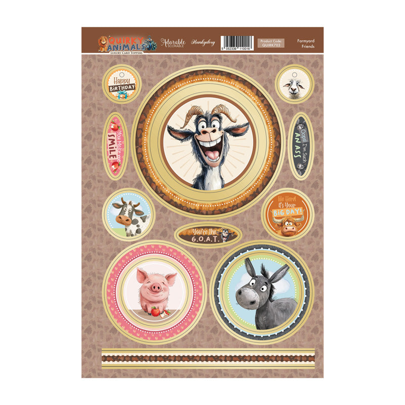Farmyard Friends Luxury Card Topper Sheet