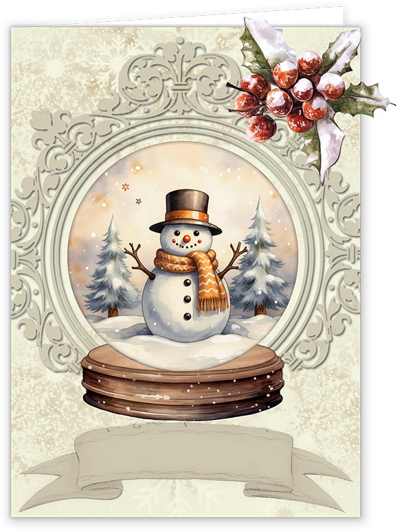 Creatief Art - Card Kit - Frosted Snowglobes - 4 cards
