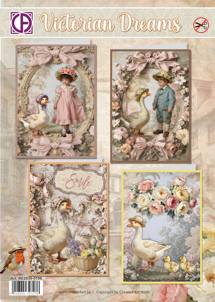 Creatief Art - Card Kit - Victorian Dreams - 4 pieces