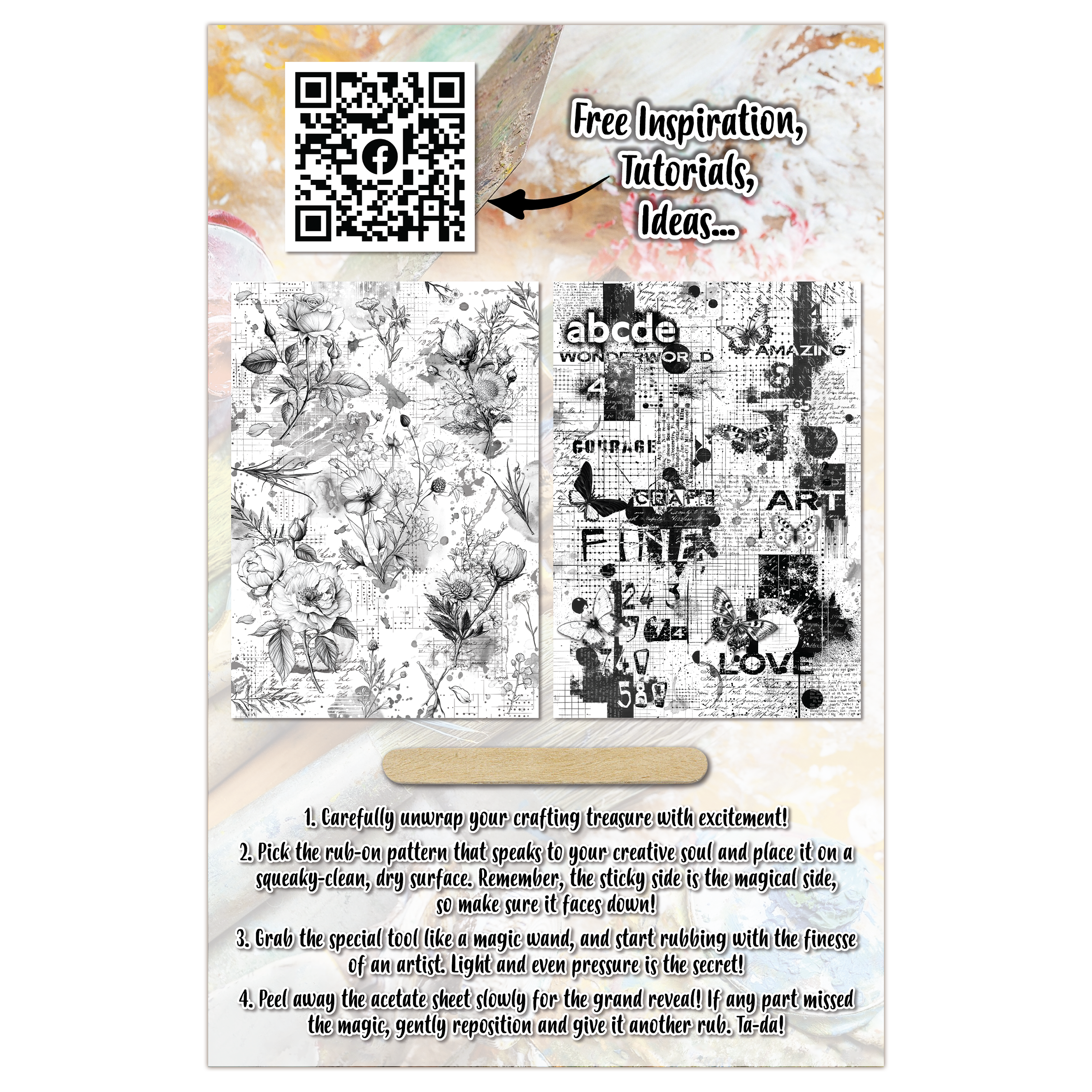 AALL and Create - A5 Rub-Ons - Edgy Botanica