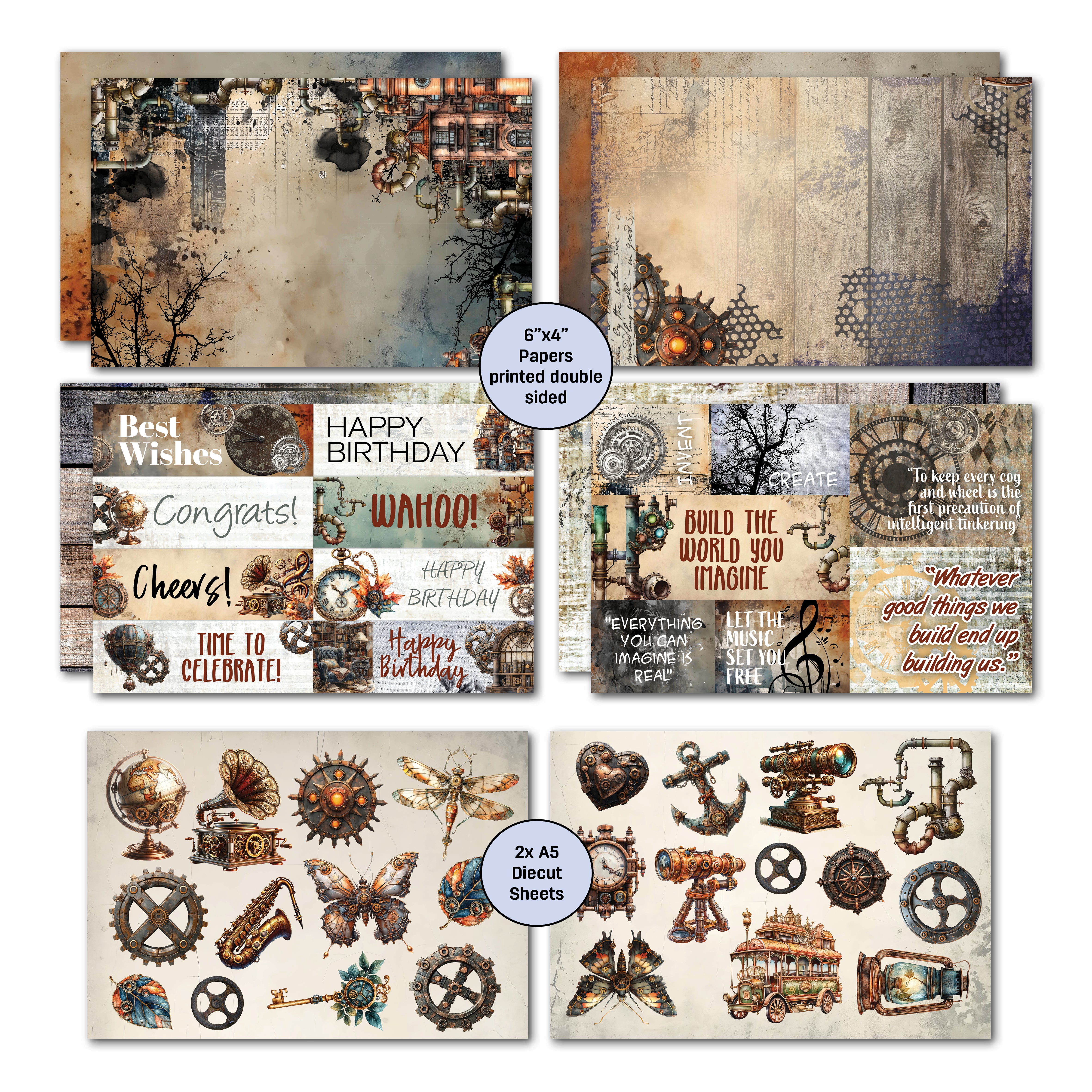3Quarter Designs Rustic Tinkerer 6x4 Card Pack