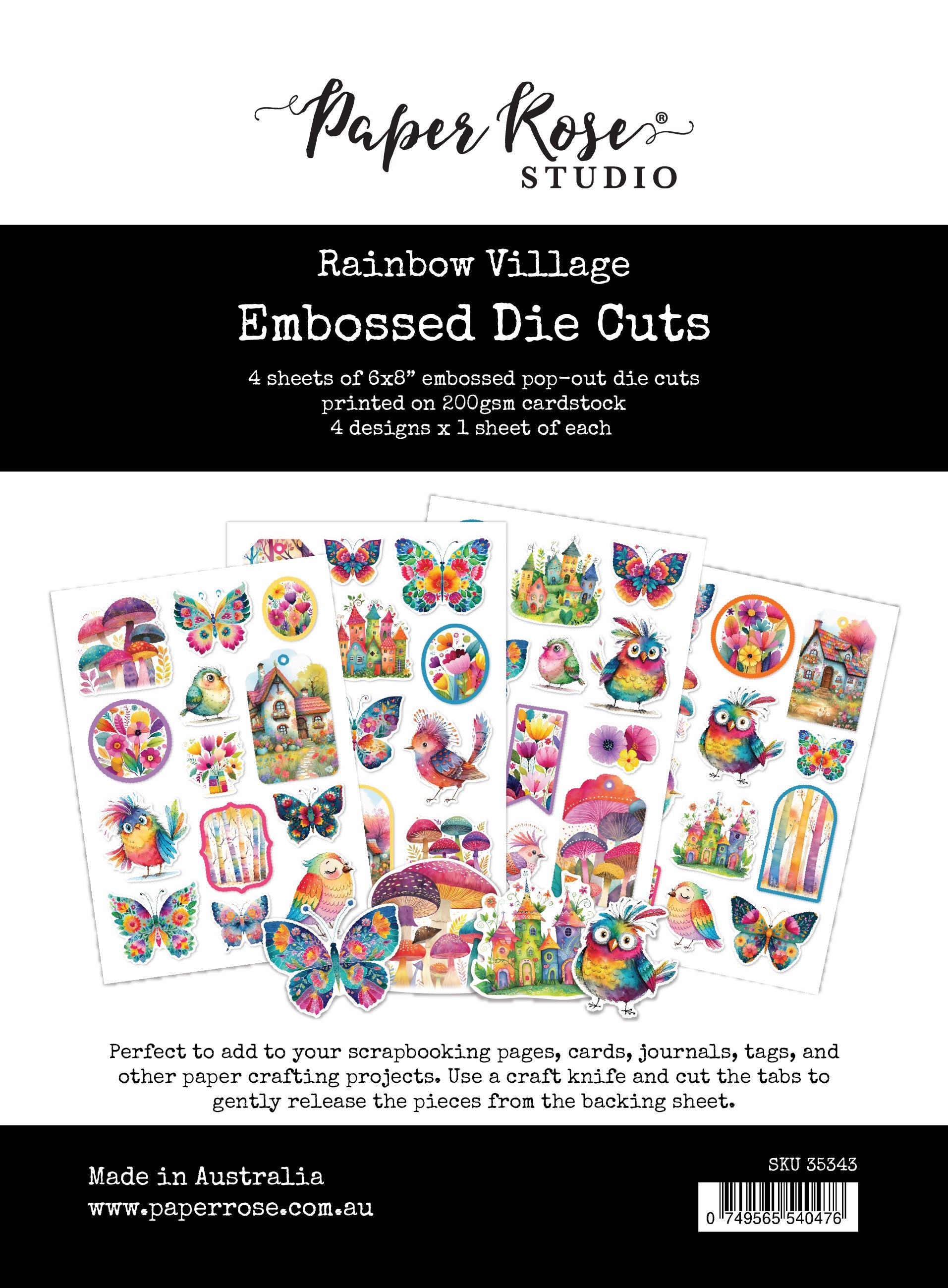 Rainbow Village Embossed Die Cuts 35343