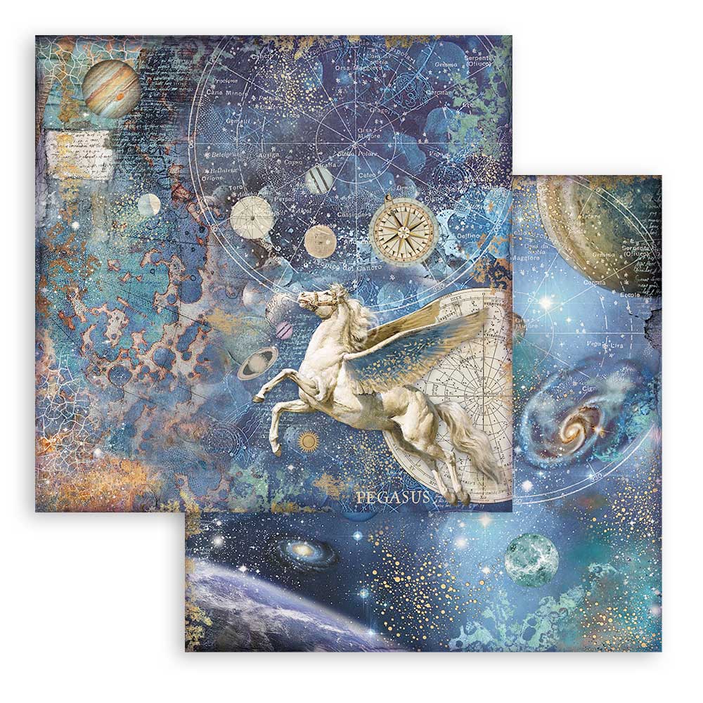 12”x12” (30.5x30.5 cm) Paper Pad 10 Double Sided Printed Sheets - Cosmos Infinity