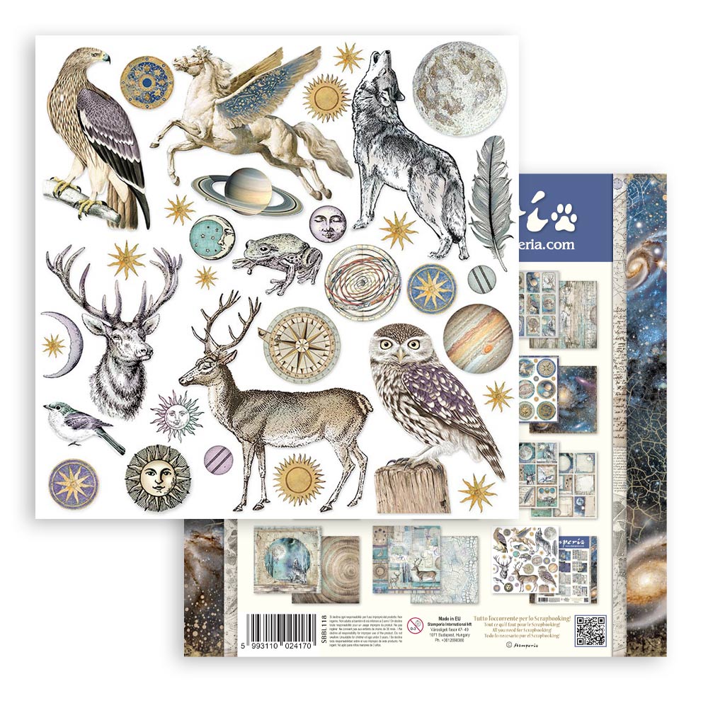 12”x12” (30.5x30.5 cm) Paper Pad 10 Double Sided Printed Sheets - Cosmos Infinity
