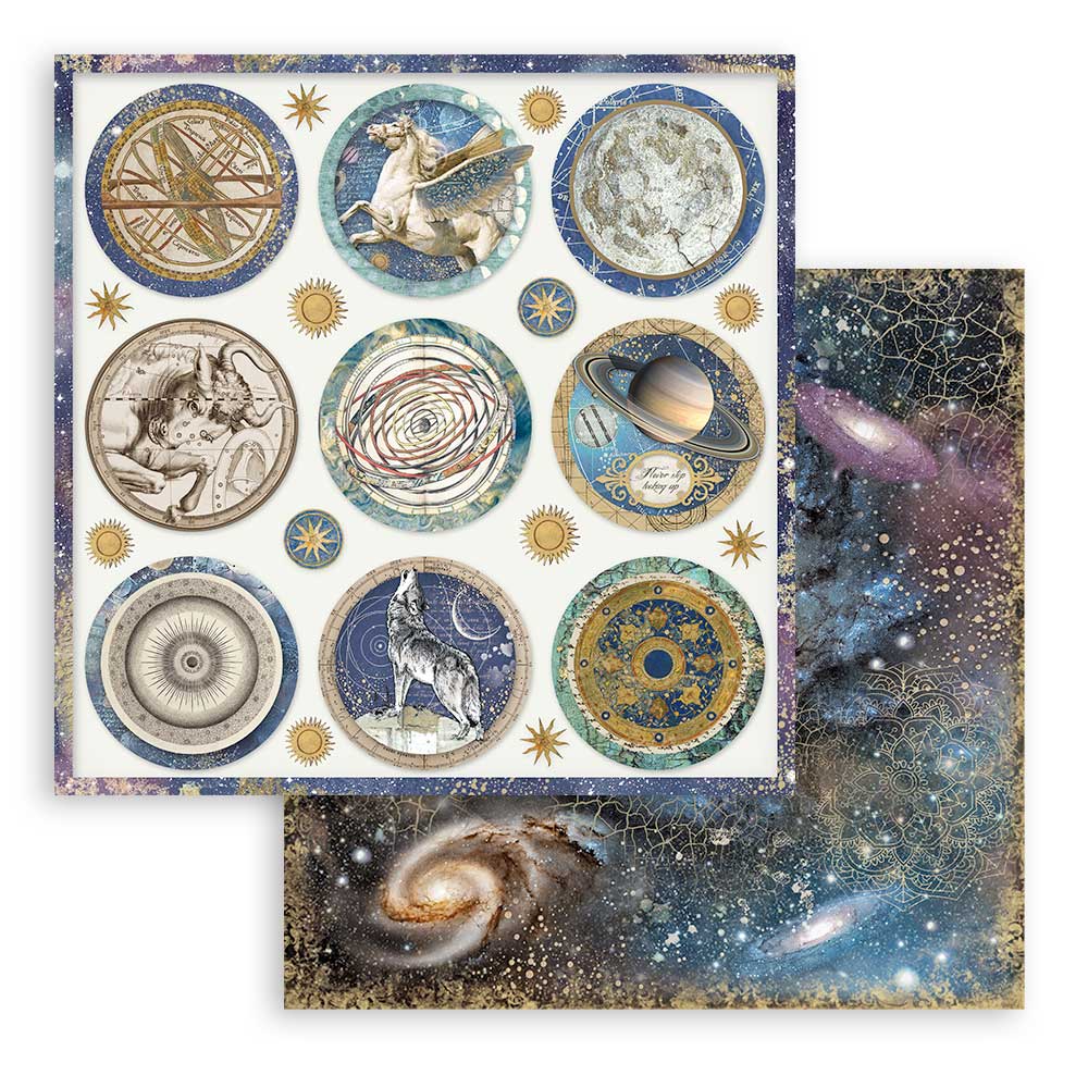 12”x12” (30.5x30.5 cm) Paper Pad 10 Double Sided Printed Sheets - Cosmos Infinity