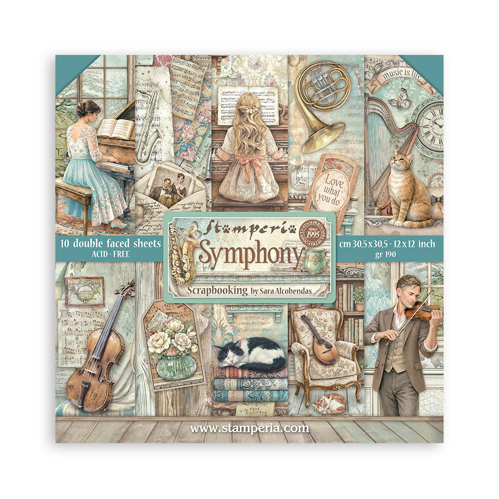 Scrapbooking Printed Pad For Art And Craft 10 Sheets cm 30.5x30.5 (12"x12") - Symphony