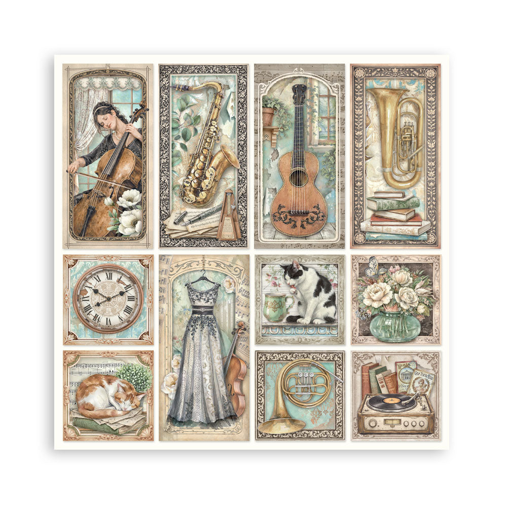 Scrapbooking Printed Pad For Art And Craft 10 Sheets cm 30.5x30.5 (12"x12") - Symphony
