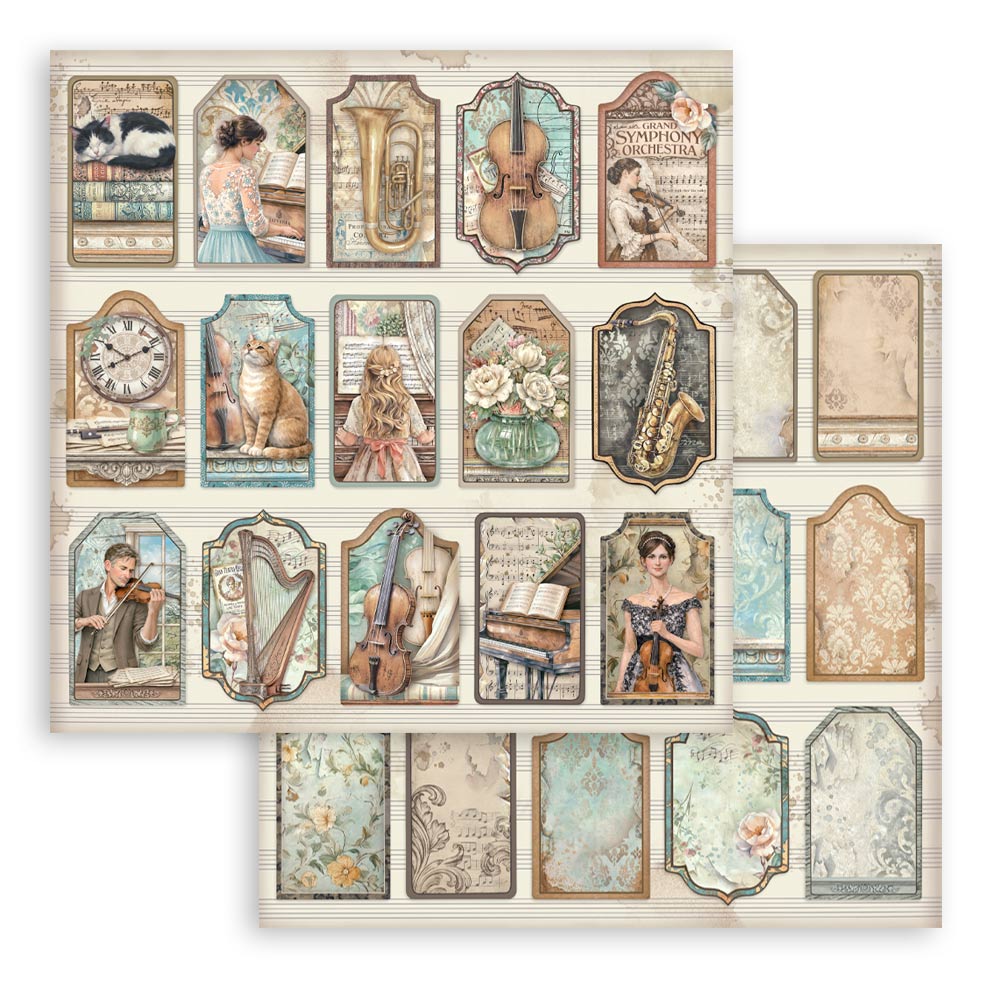 Scrapbooking Printed Pad For Art And Craft 10 Sheets cm 30.5x30.5 (12"x12") - Symphony