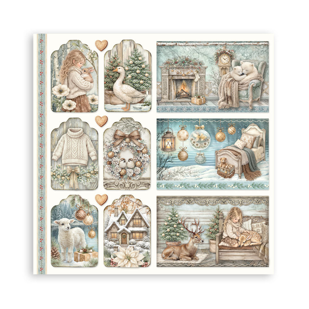 Scrapbooking Printed Pad For Art And Craft 10 Sheets cm 30.5x30.5 (12"x12") - White Christmas