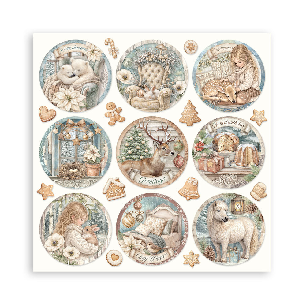 Scrapbooking Printed Pad For Art And Craft 10 Sheets cm 30.5x30.5 (12"x12") - White Christmas