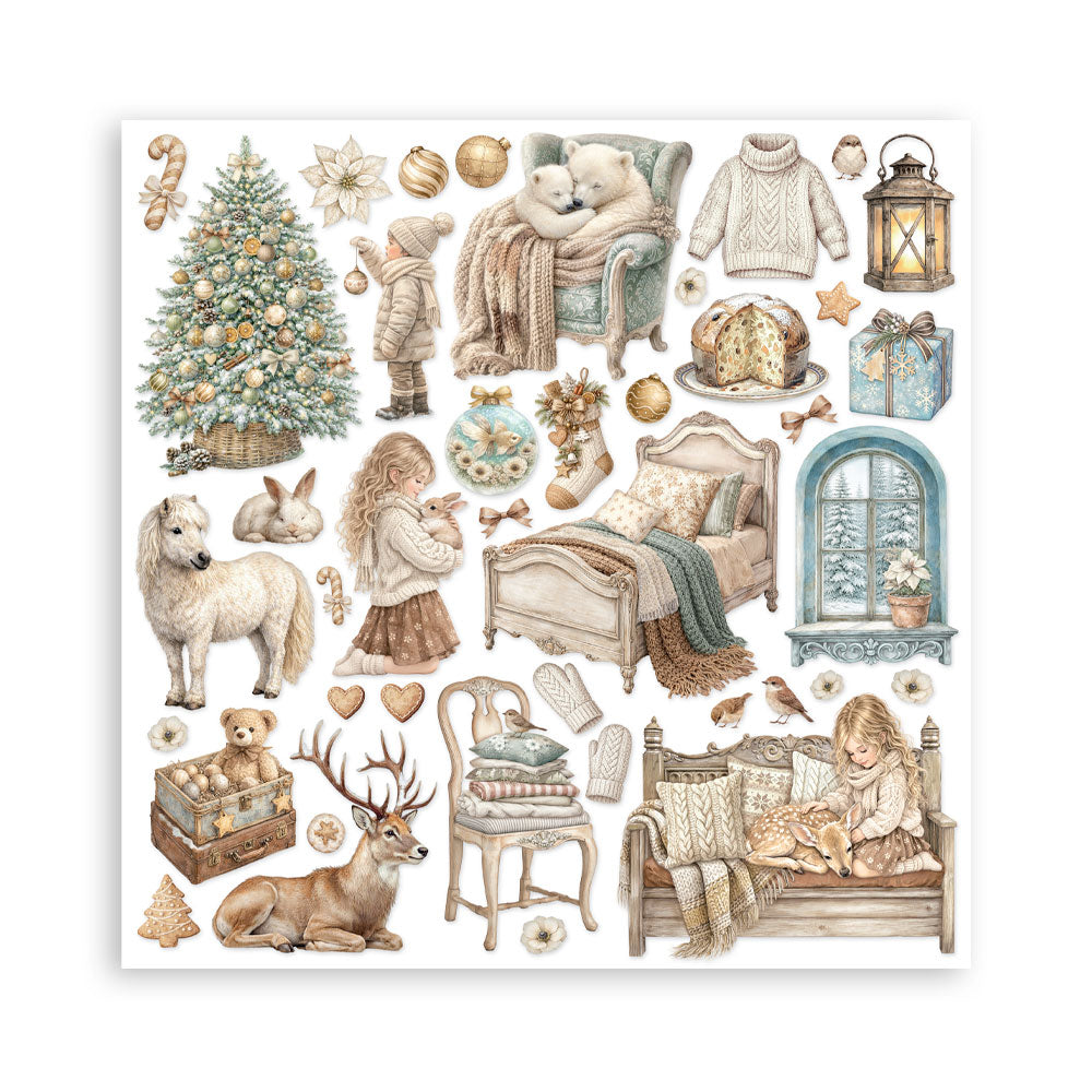 Scrapbooking Printed Pad For Art And Craft 10 Sheets cm 30.5x30.5 (12"x12") - White Christmas