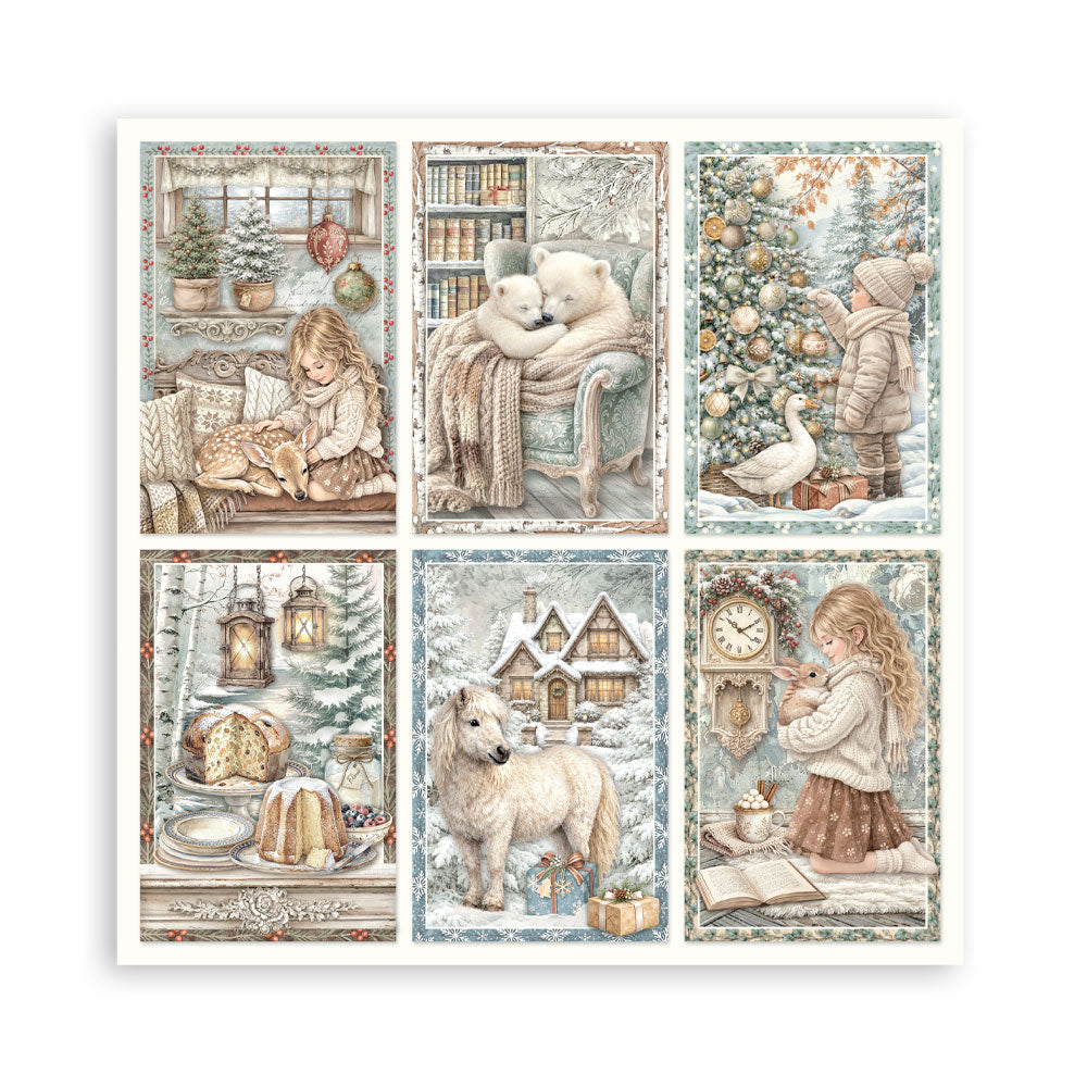 Scrapbooking Printed Pad For Art And Craft 10 Sheets cm 30.5x30.5 (12"x12") - White Christmas