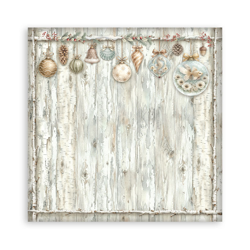 Scrapbooking Printed Pad For Art And Craft 10 Sheets cm 30.5x30.5 (12"x12") Backgrounds - White Christmas