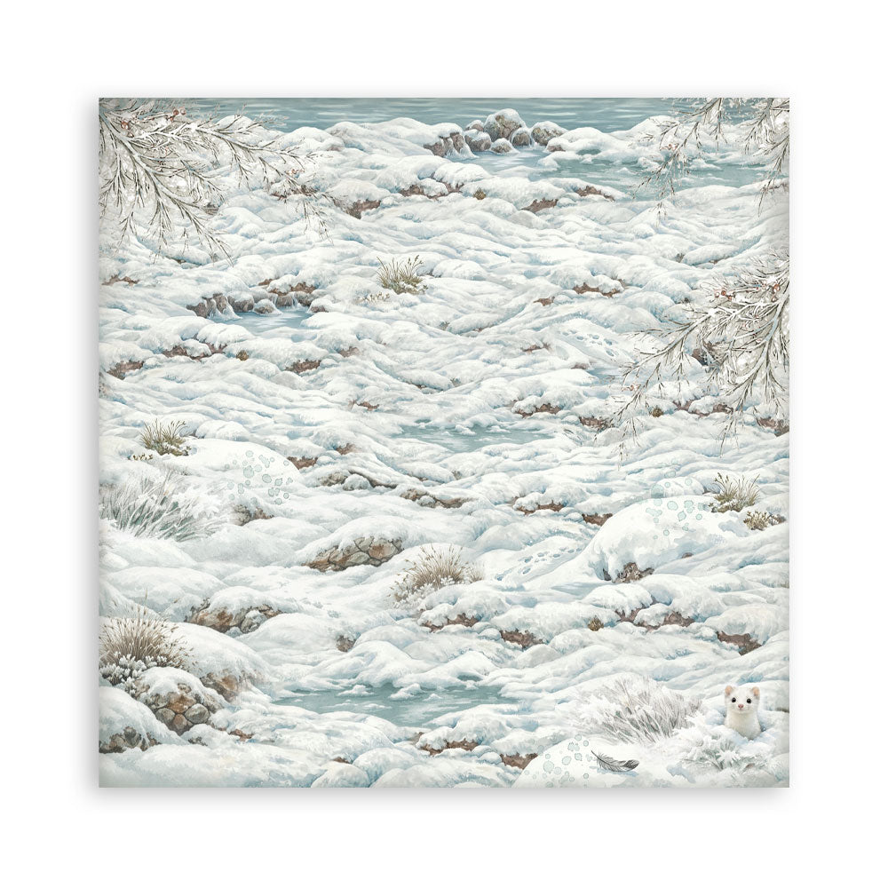 Scrapbooking Printed Pad For Art And Craft 10 Sheets cm 30.5x30.5 (12"x12") Backgrounds - White Christmas