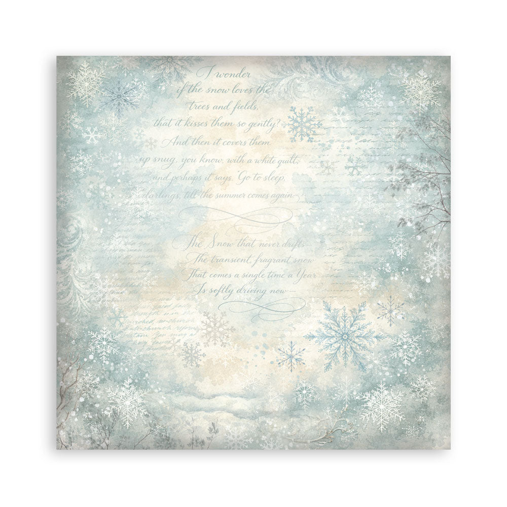 Scrapbooking Printed Pad For Art And Craft 10 Sheets cm 30.5x30.5 (12"x12") Backgrounds - White Christmas