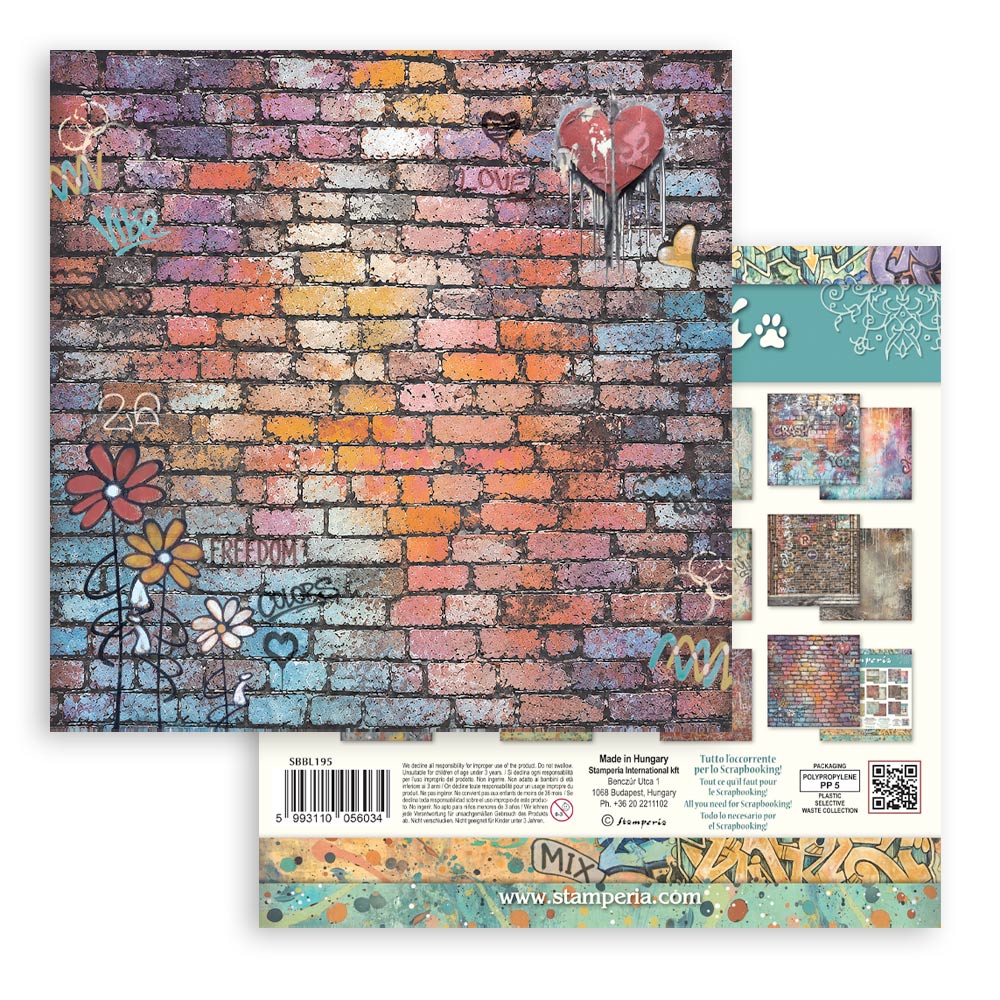 12”x12” (30.5x30.5 cm) Paper Pad 10 Double Sided Printed Backgrounds Sheets - Furry Friends 2
