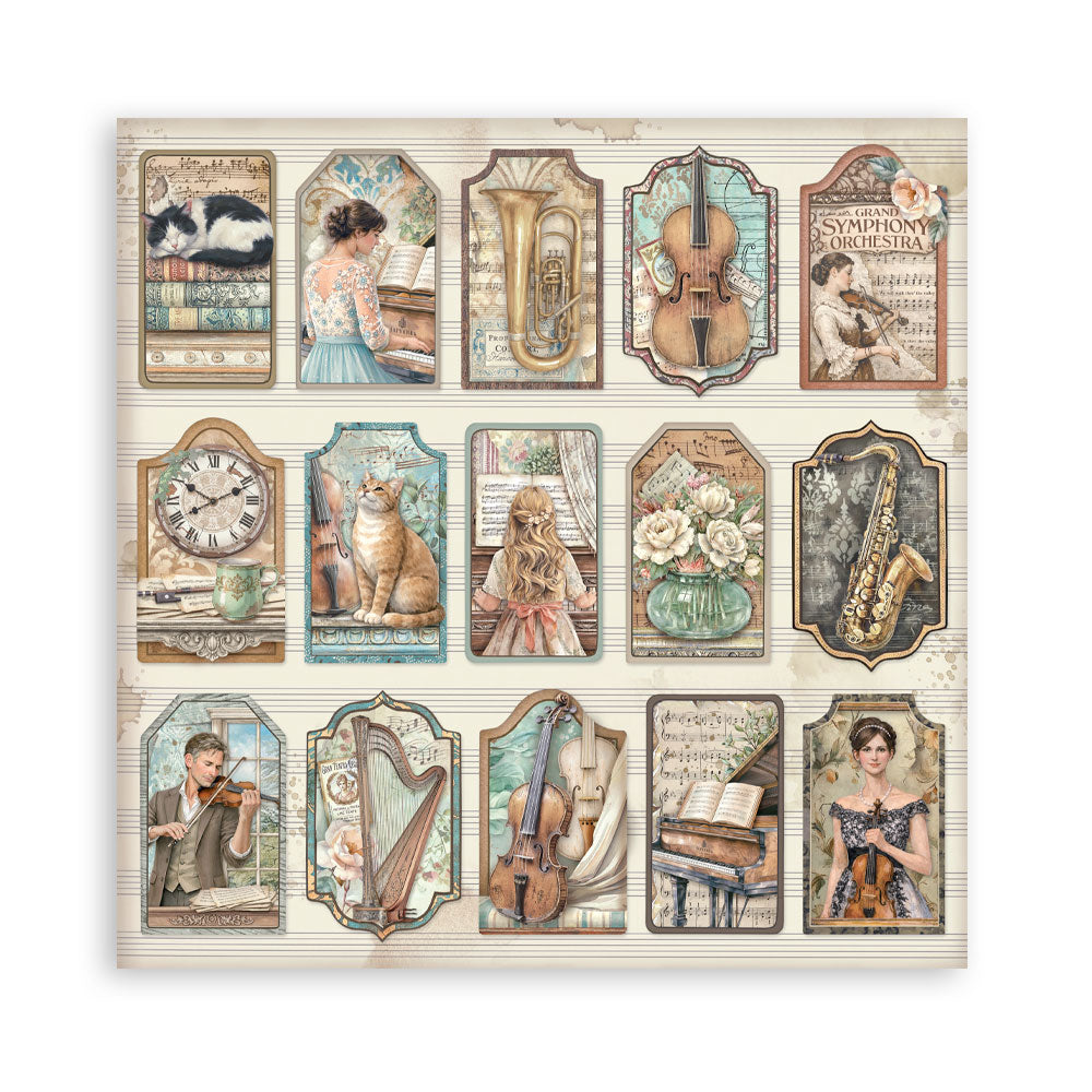 Scrapbooking Printed Pad For Art And Craft 10 Sheets cm 20.3x20.3 (8"x8") - Symphony