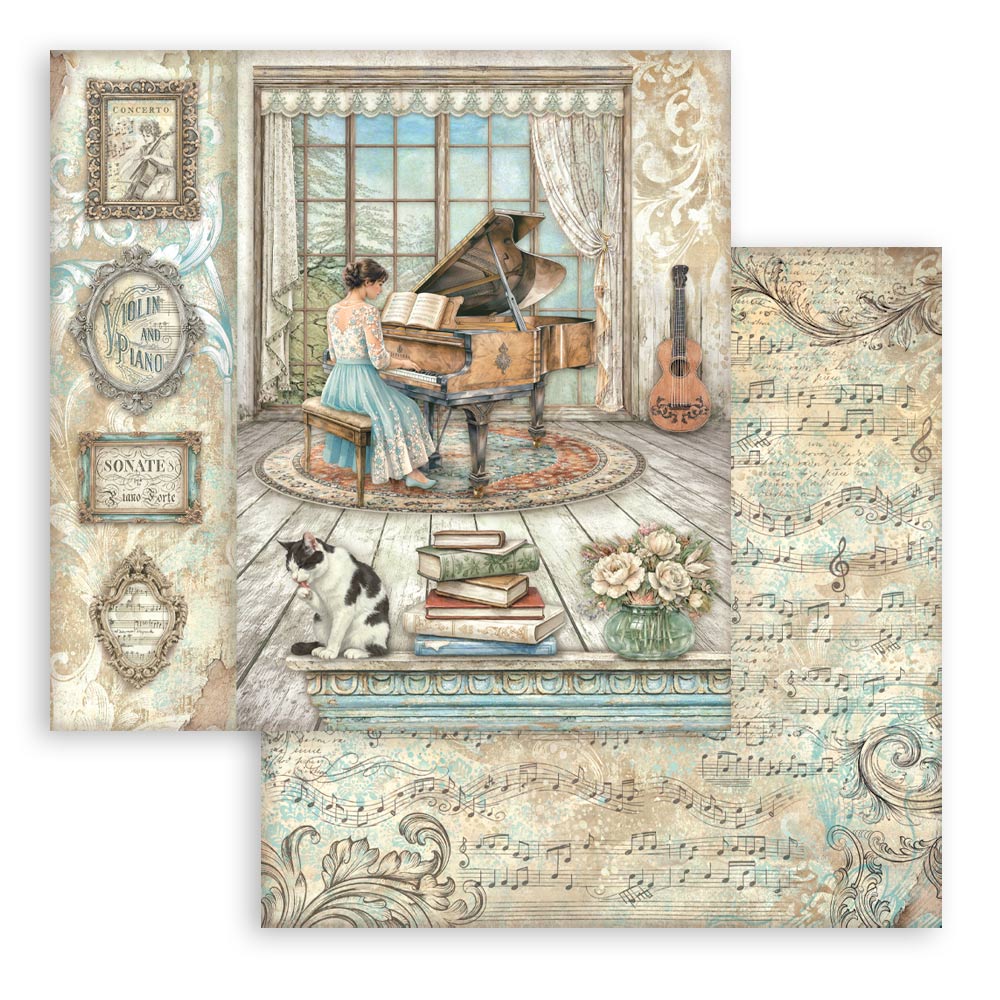 Scrapbooking Printed Pad For Art And Craft 10 Sheets cm 20.3x20.3 (8"x8") - Symphony