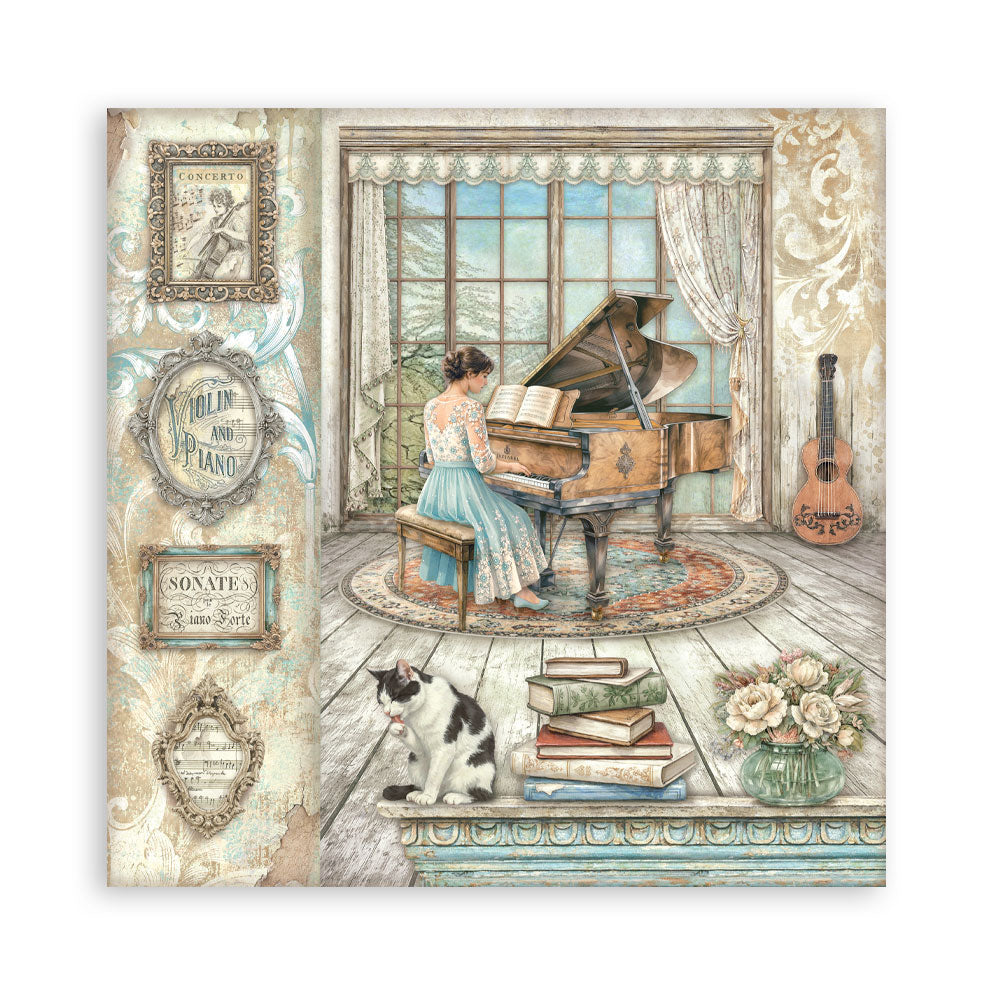 Scrapbooking Printed Pad For Art And Craft 10 Sheets cm 20.3x20.3 (8"x8") - Symphony