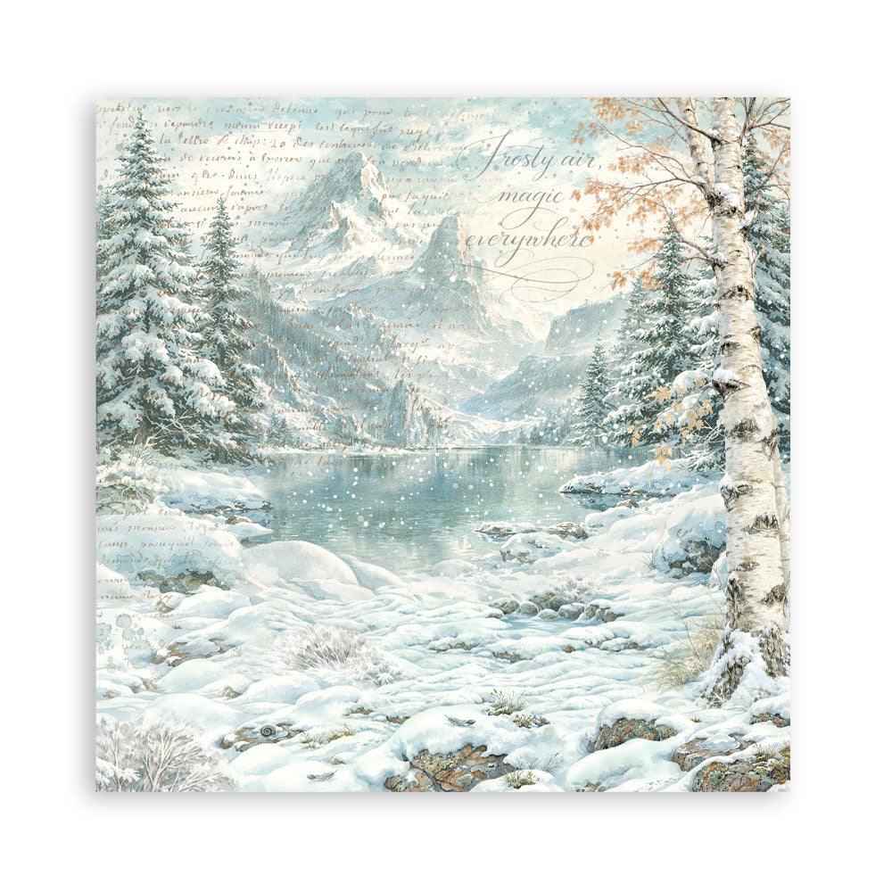 Scrapbooking Printed Pad For Art And Craft 10 Sheets cm 20.3x20.3 (8"x8") - White Christmas