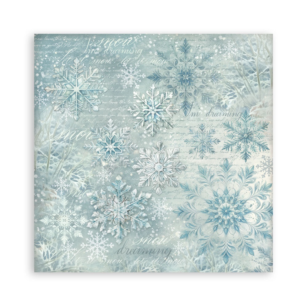 Scrapbooking Printed Pad For Art And Craft 10 Sheets cm 20.3x20.3 (8"x8") Backgrounds - White Christmas