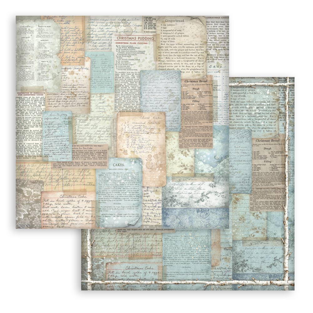 Scrapbooking Printed Pad For Art And Craft 10 Sheets cm 20.3x20.3 (8"x8") Backgrounds - White Christmas